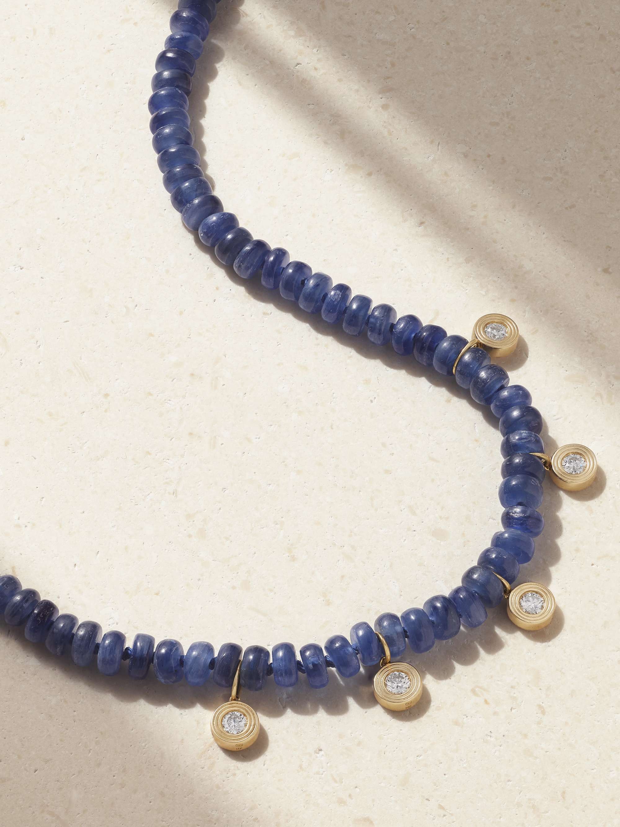 SYDNEY EVAN 14-karat gold, kyanite and diamond necklace
