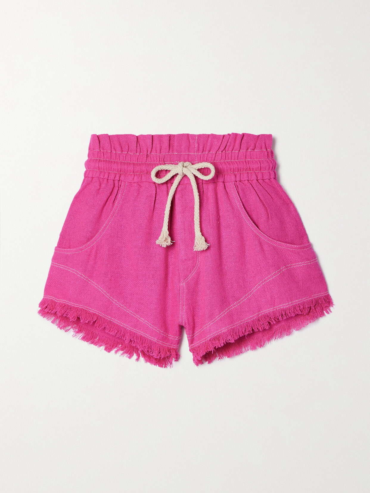 Marant Étoile Talapiz Frayed Silk-bourette Shorts - Pink