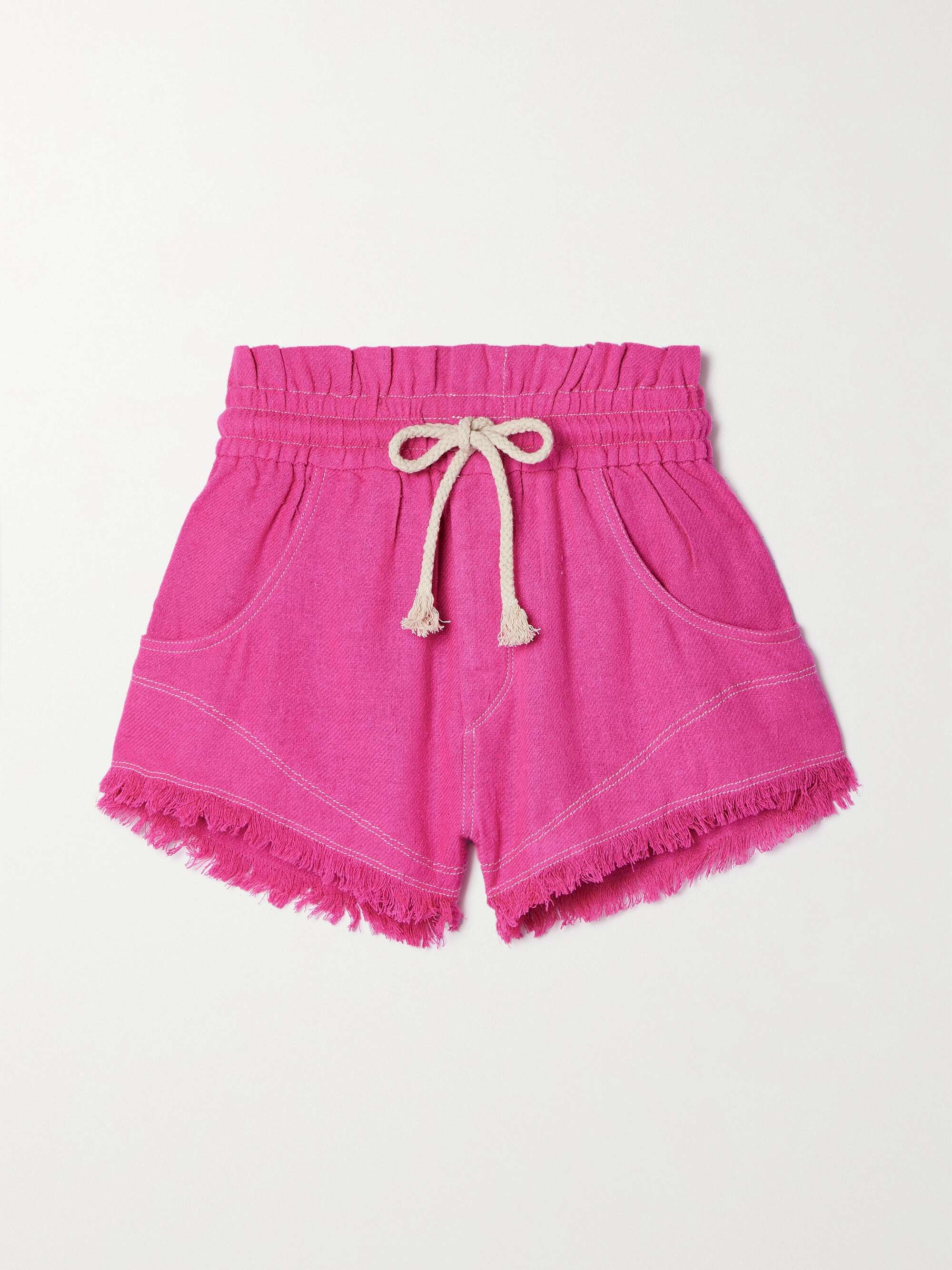 MARANT ÉTOILE Talapiz frayed silkbourette shorts NETAPORTER
