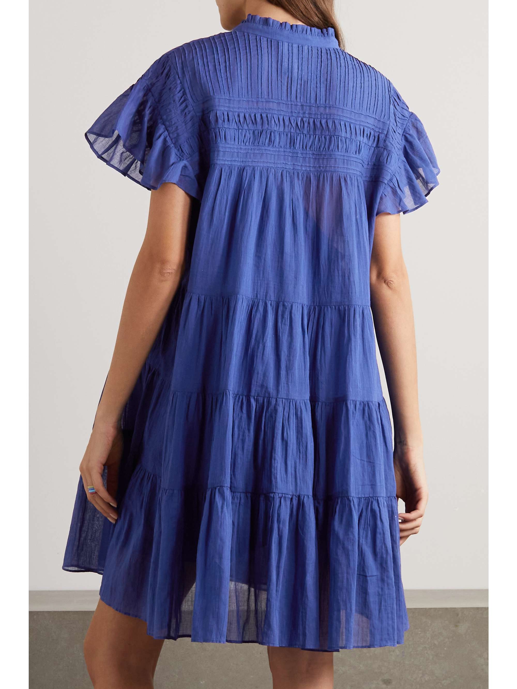 MARANT ÉTOILE Lanikaye pleated cotton-voile mini dress