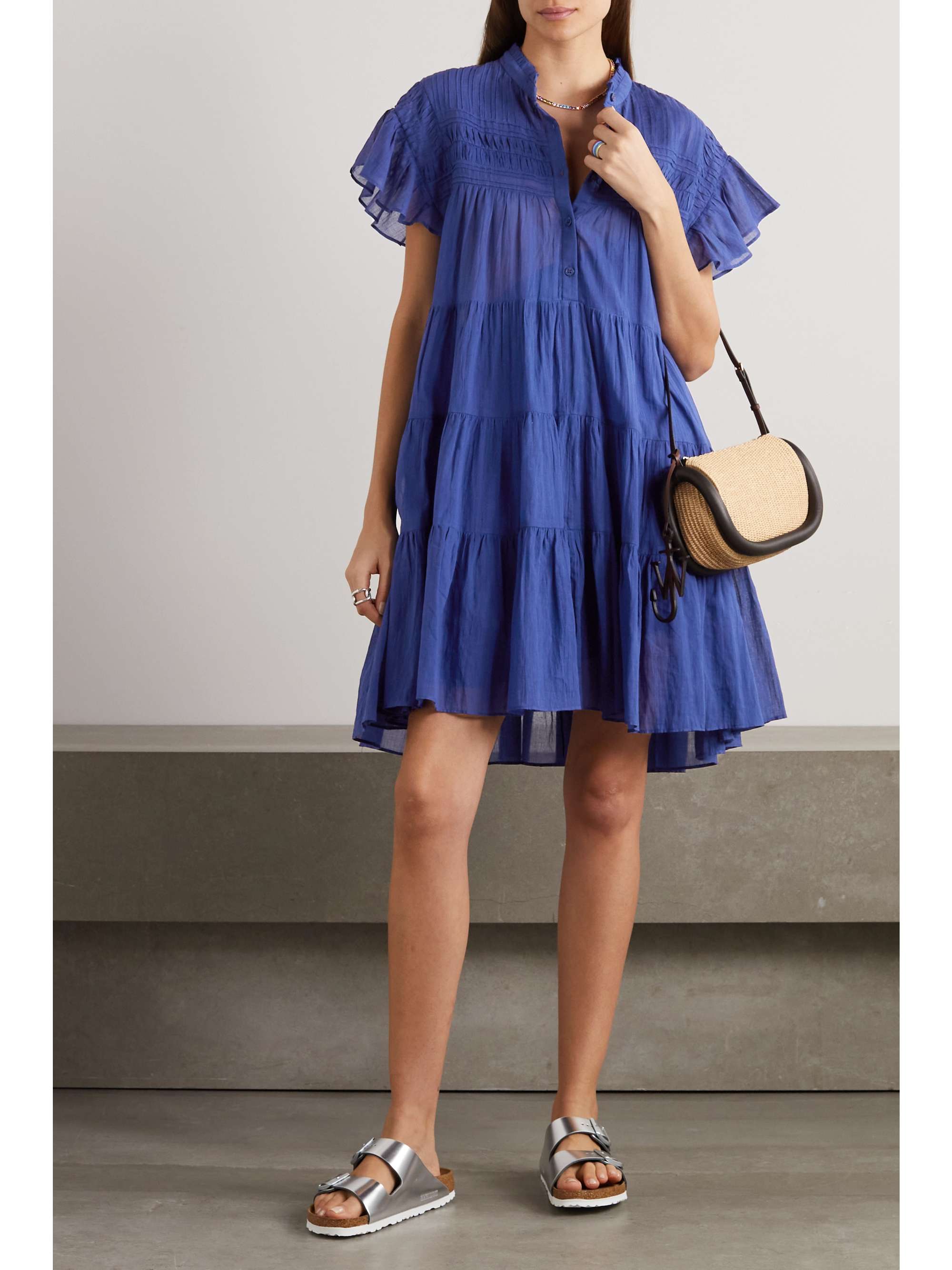MARANT ÉTOILE Lanikaye pleated cotton-voile mini dress