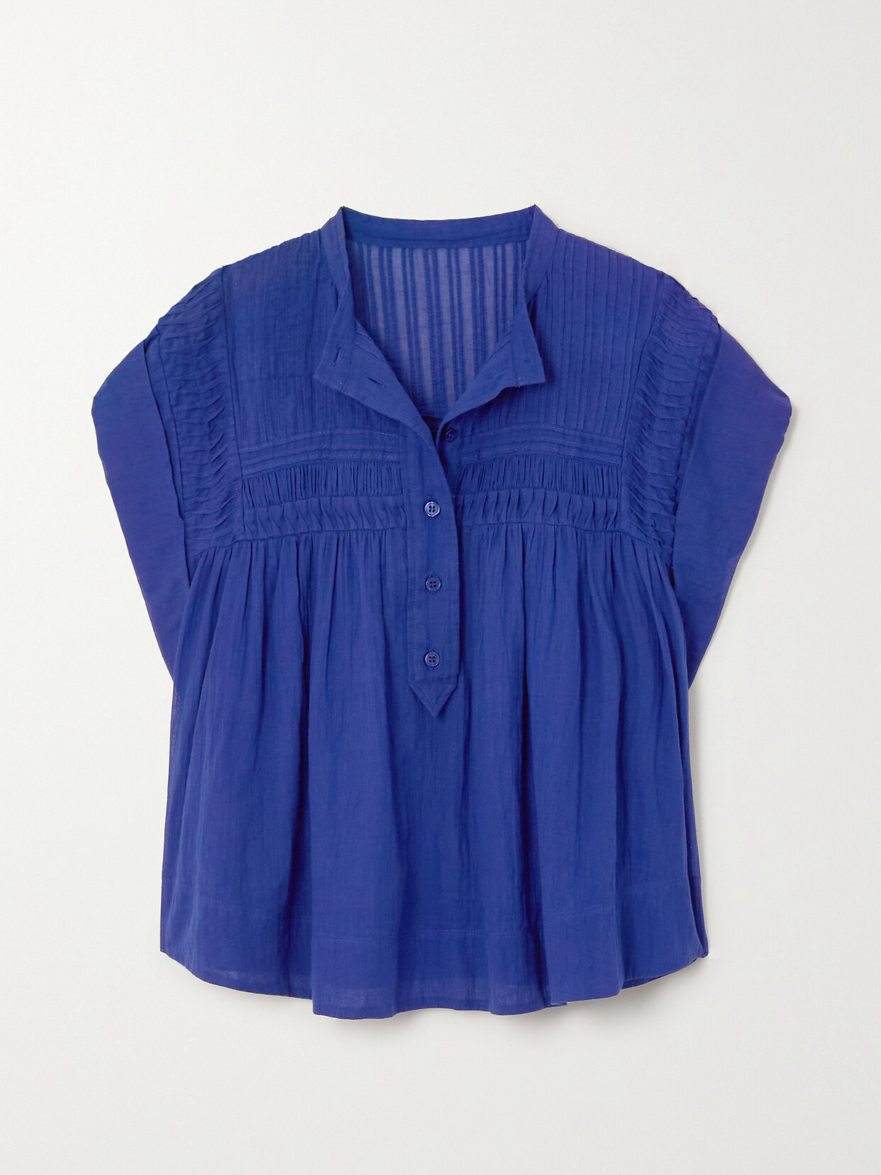 Isabel Marant Étoile - Leaza Pintucked Cotton-voile Blouse - Blue