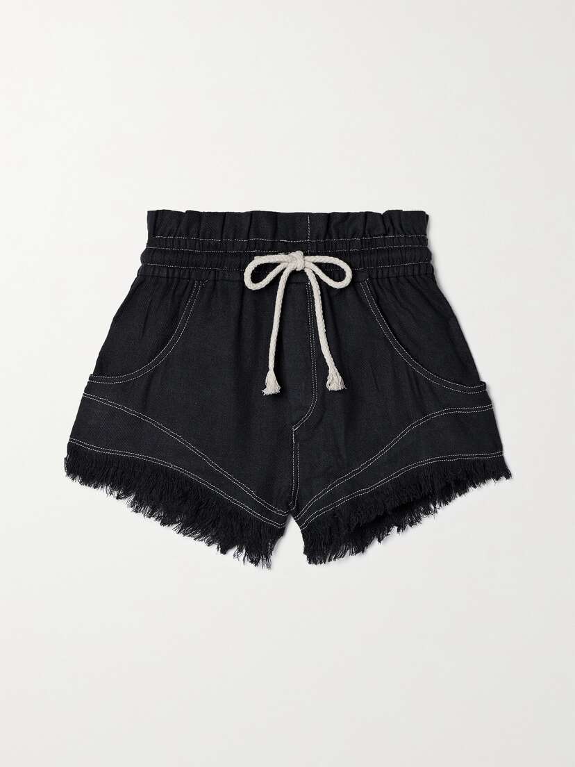 Marant Étoile Talapiz Frayed Silk Shorts