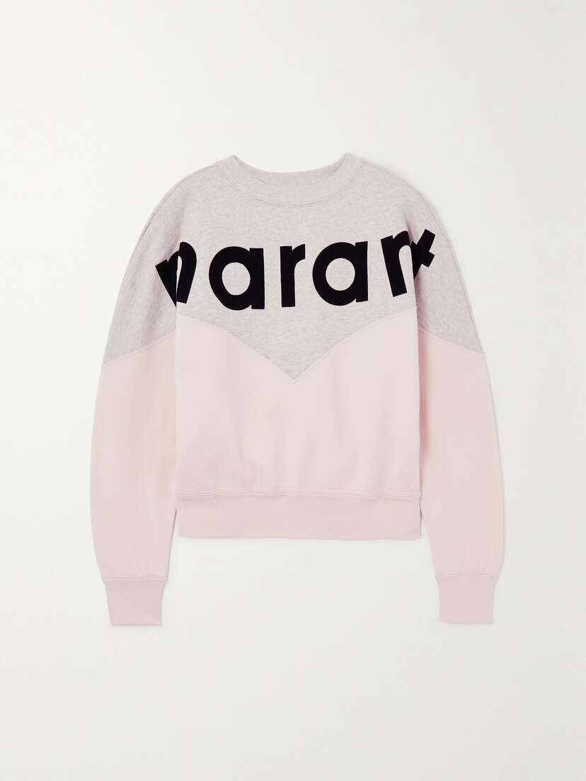 Marant Étoile Houston Flocked Cotton-blend Jersey Sweatshirt