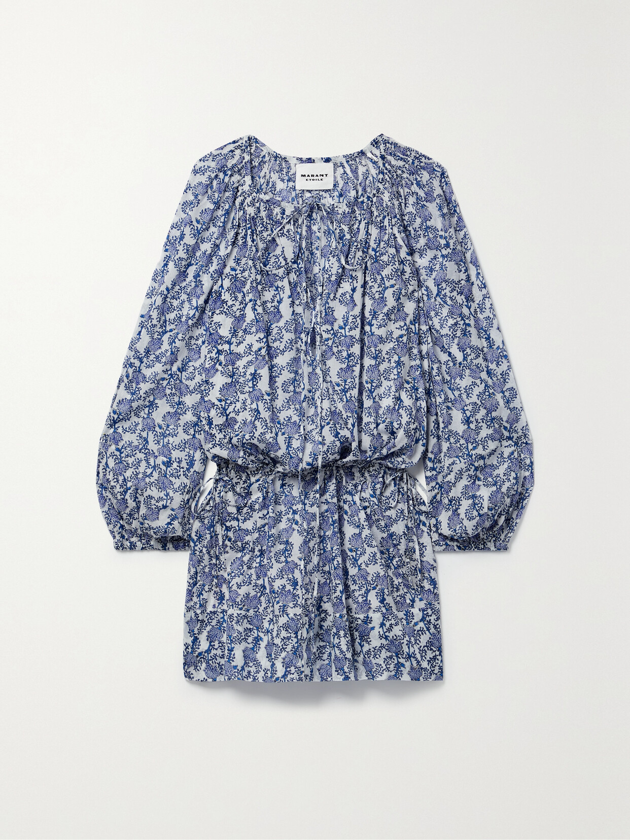 Isabel Marant Étoile Parsley Floral-print Cotton-voile Mini Dress In Blue