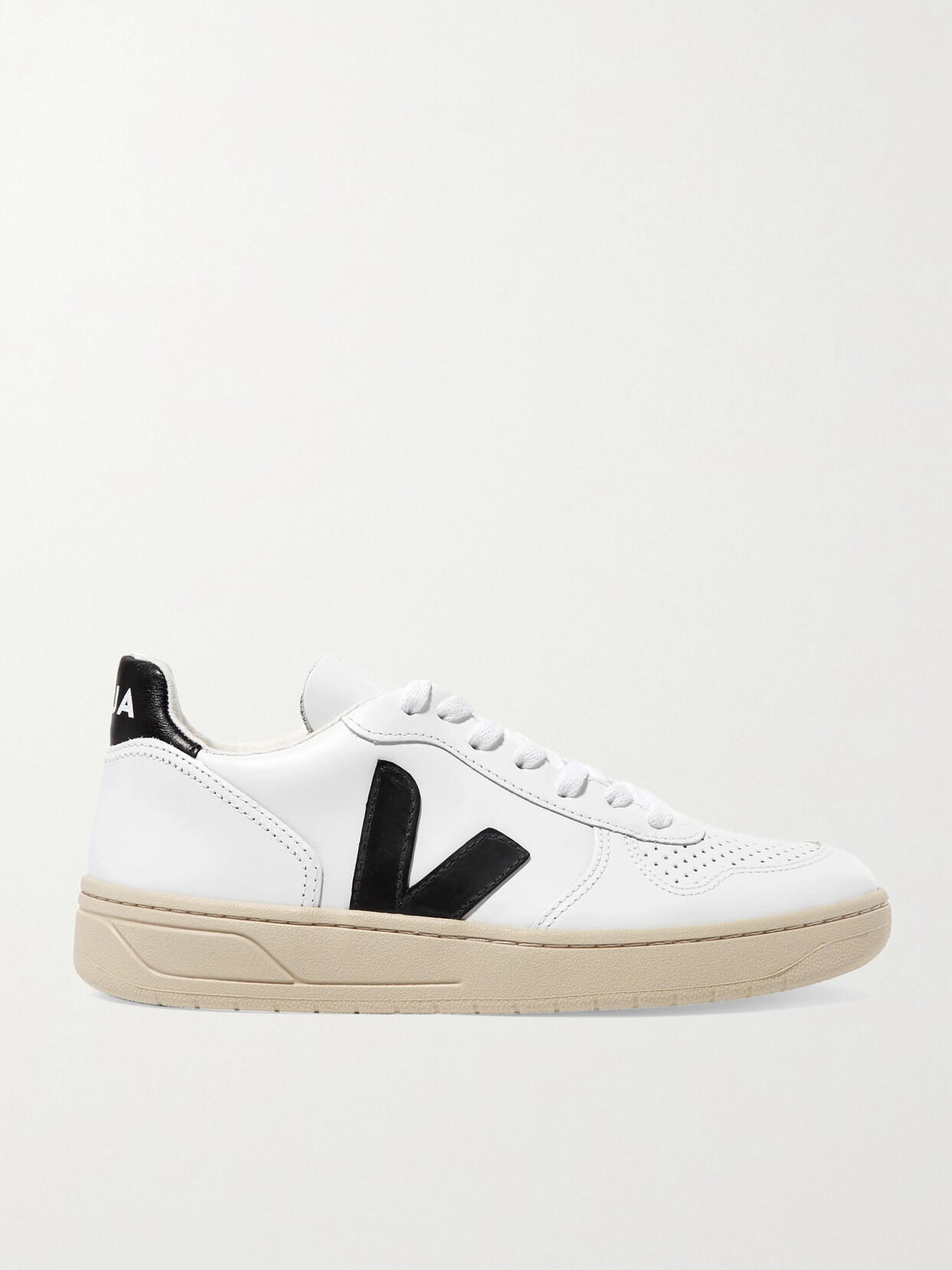 Veja + Net Sustain V-10 Leather Sneakers - White