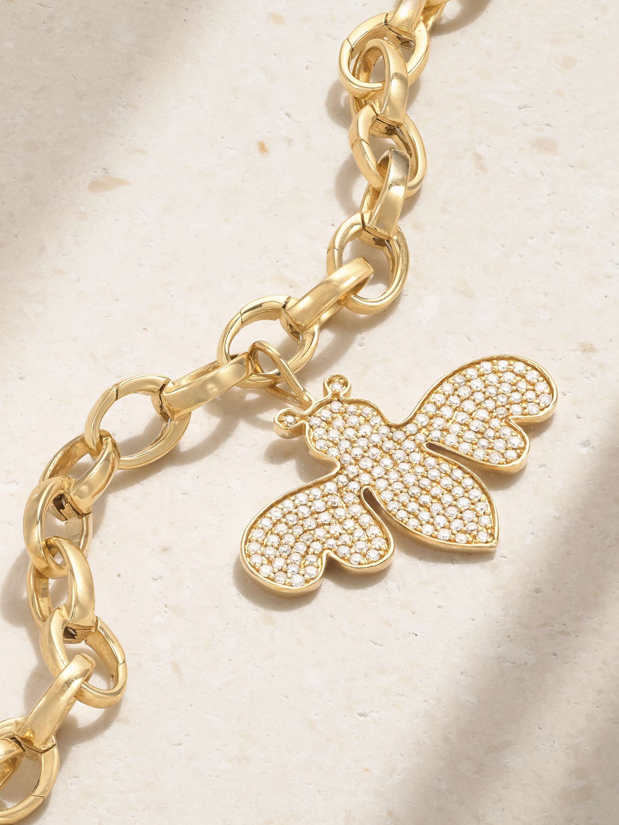 SYDNEY EVAN Bee 14-karat gold diamond bracelet