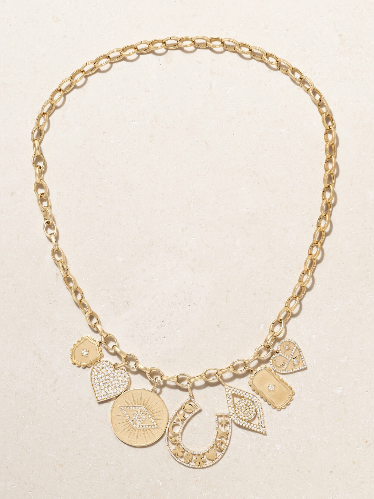 Sydney Evan - Large Love And Luck 14-karat Gold Necklace - One size