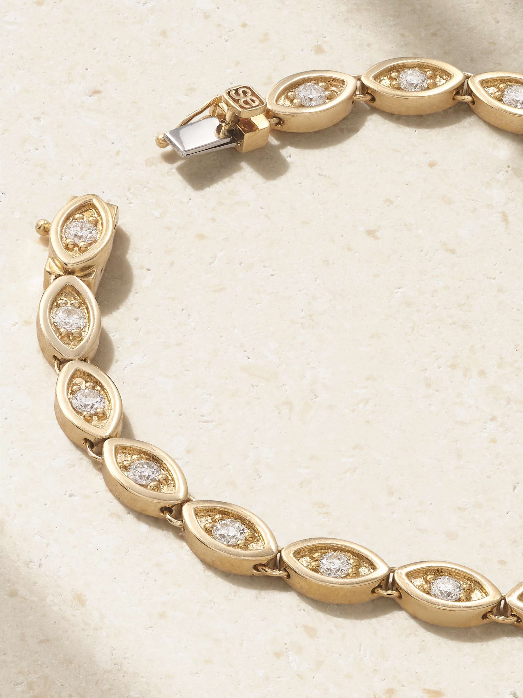 SYDNEY EVAN Evil Eye 18-karat gold diamond bracelet