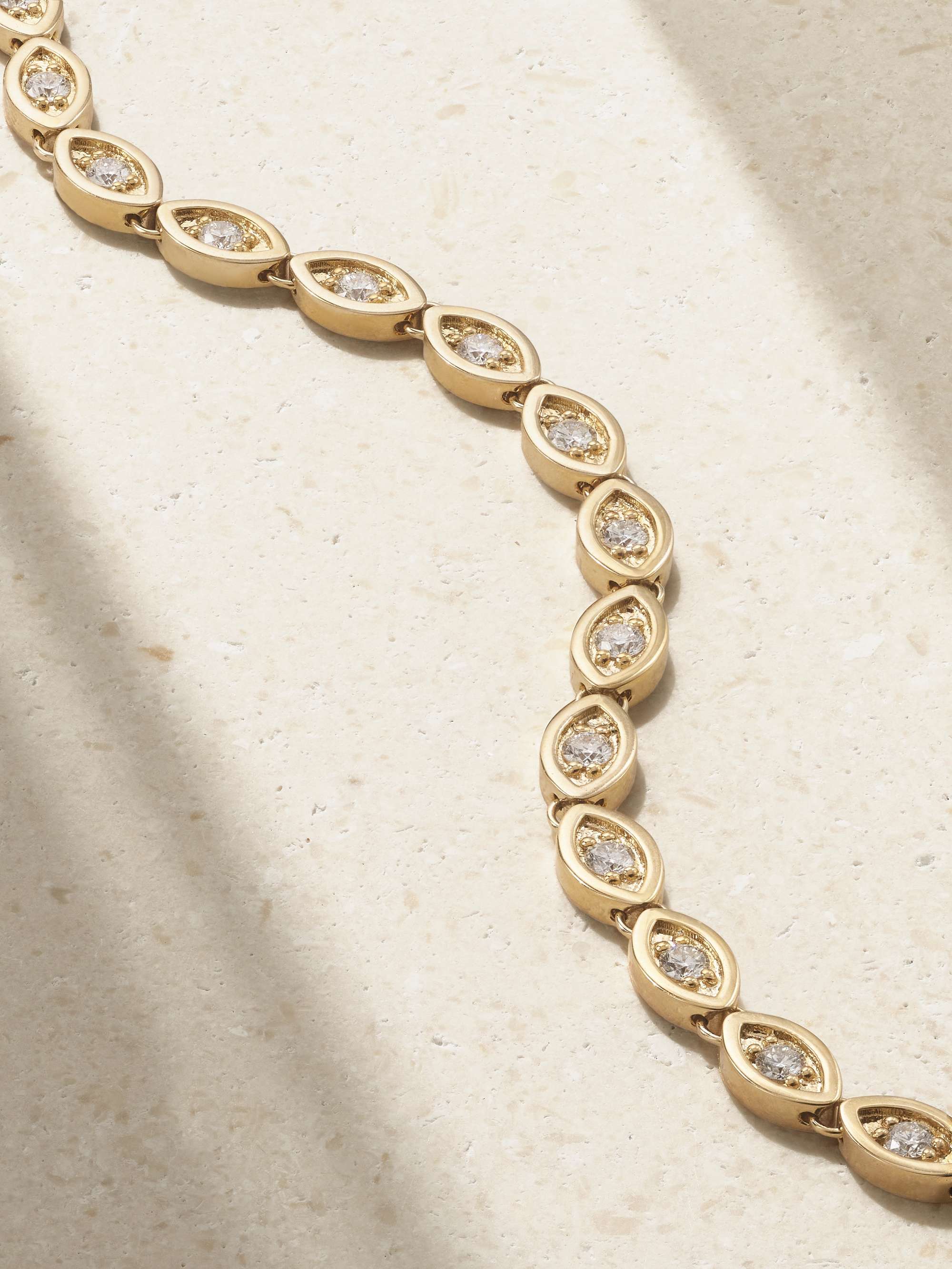 SYDNEY EVAN Evil Eye 18-karat gold diamond bracelet