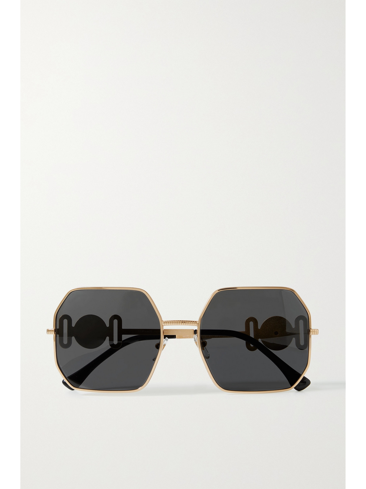 Versace - Oversized Hexagon-frame Gold-tone Sunglasses - Black