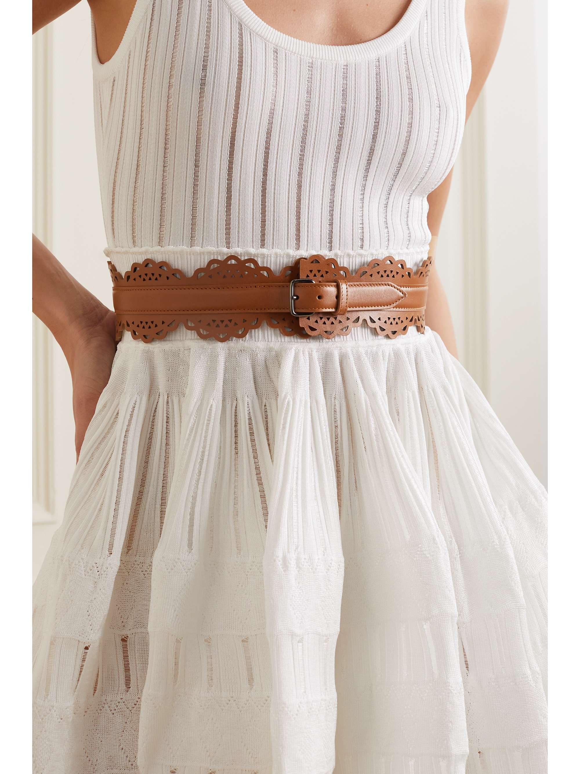 ALAÏA レーザーカットレザー ウエストベルト