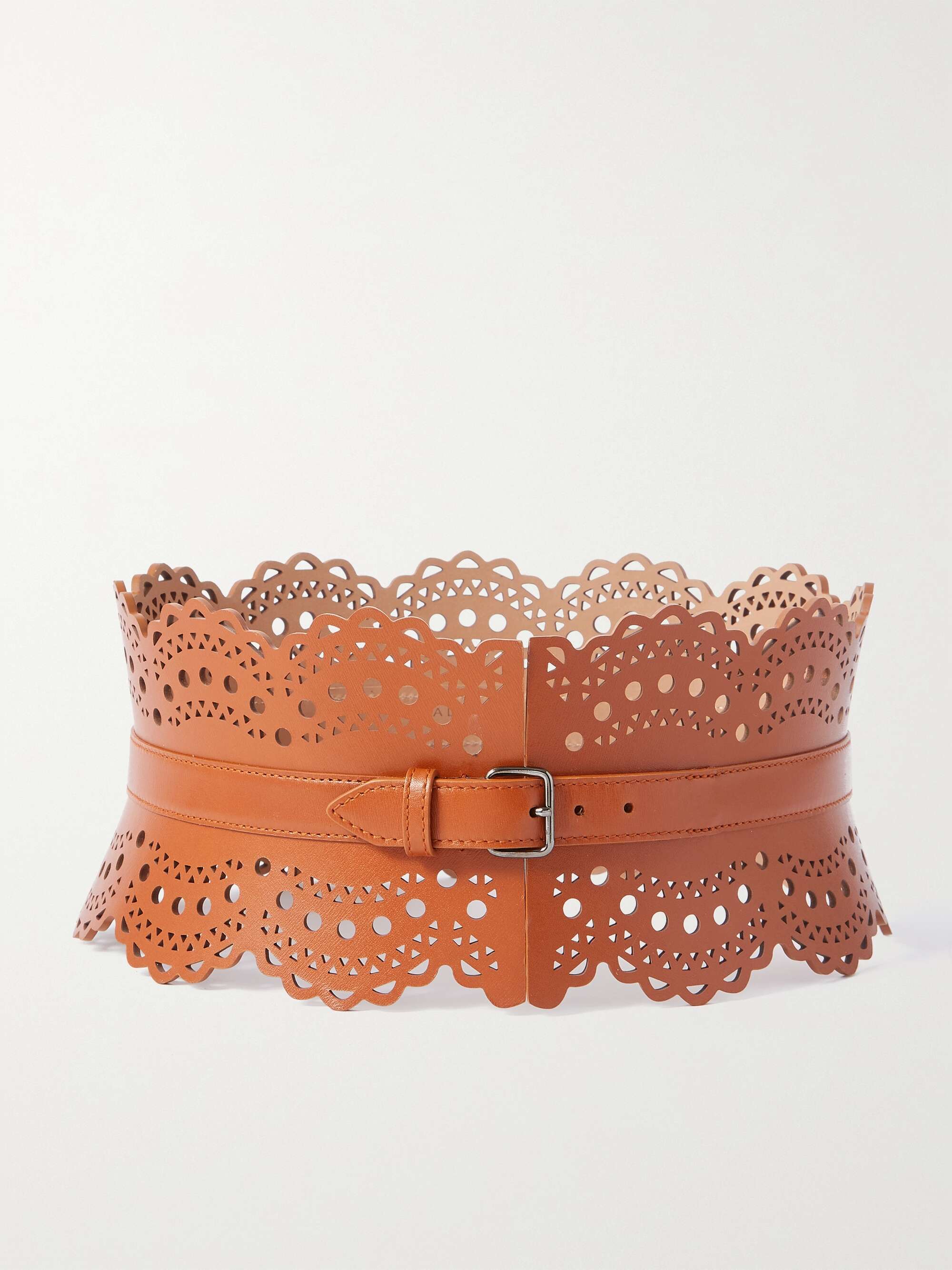 ALAÏA Laser-cut leather waist belt