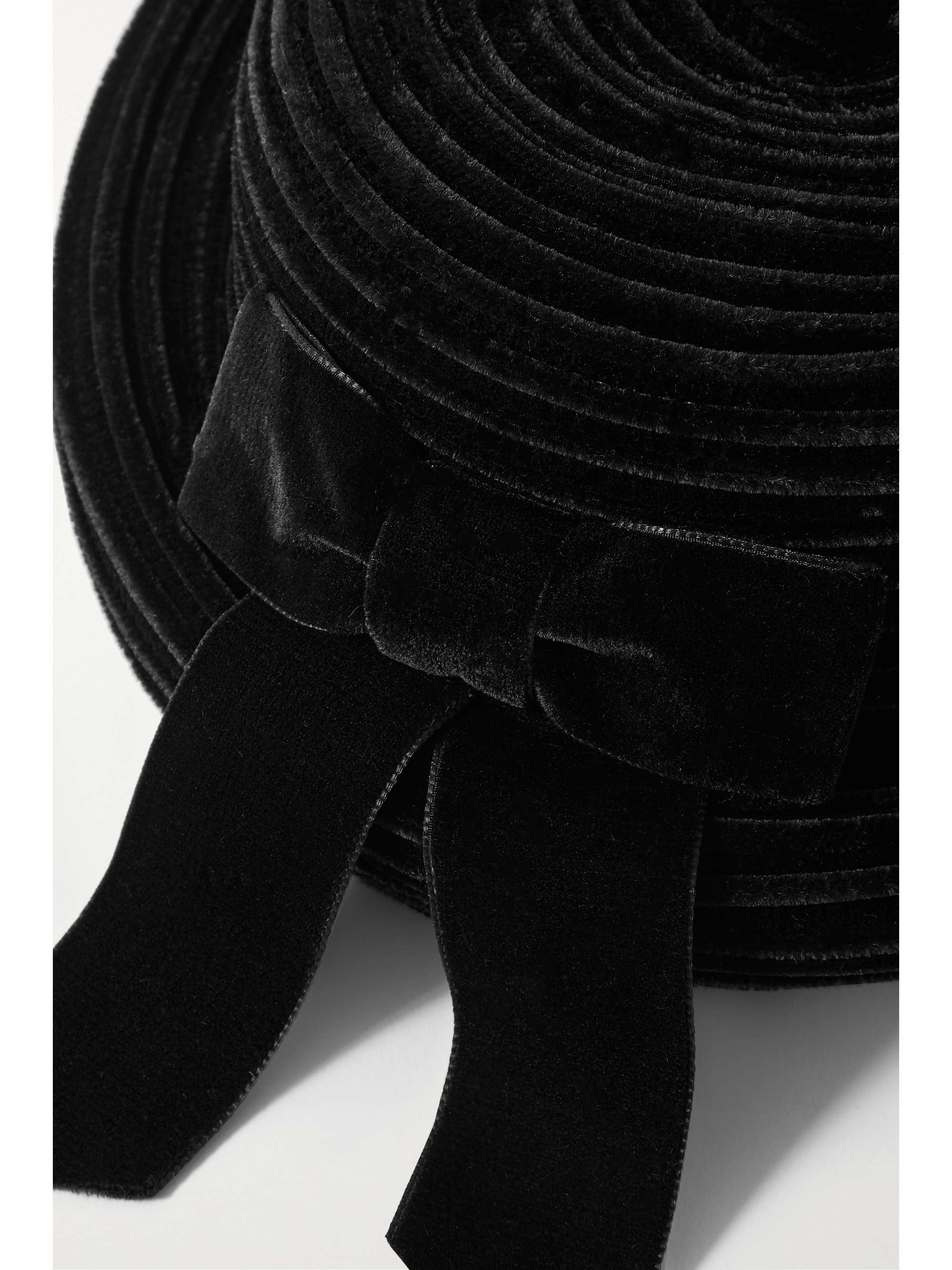 GIGI BURRIS Laura bow-embellished ribbed silk-blend velvet hat