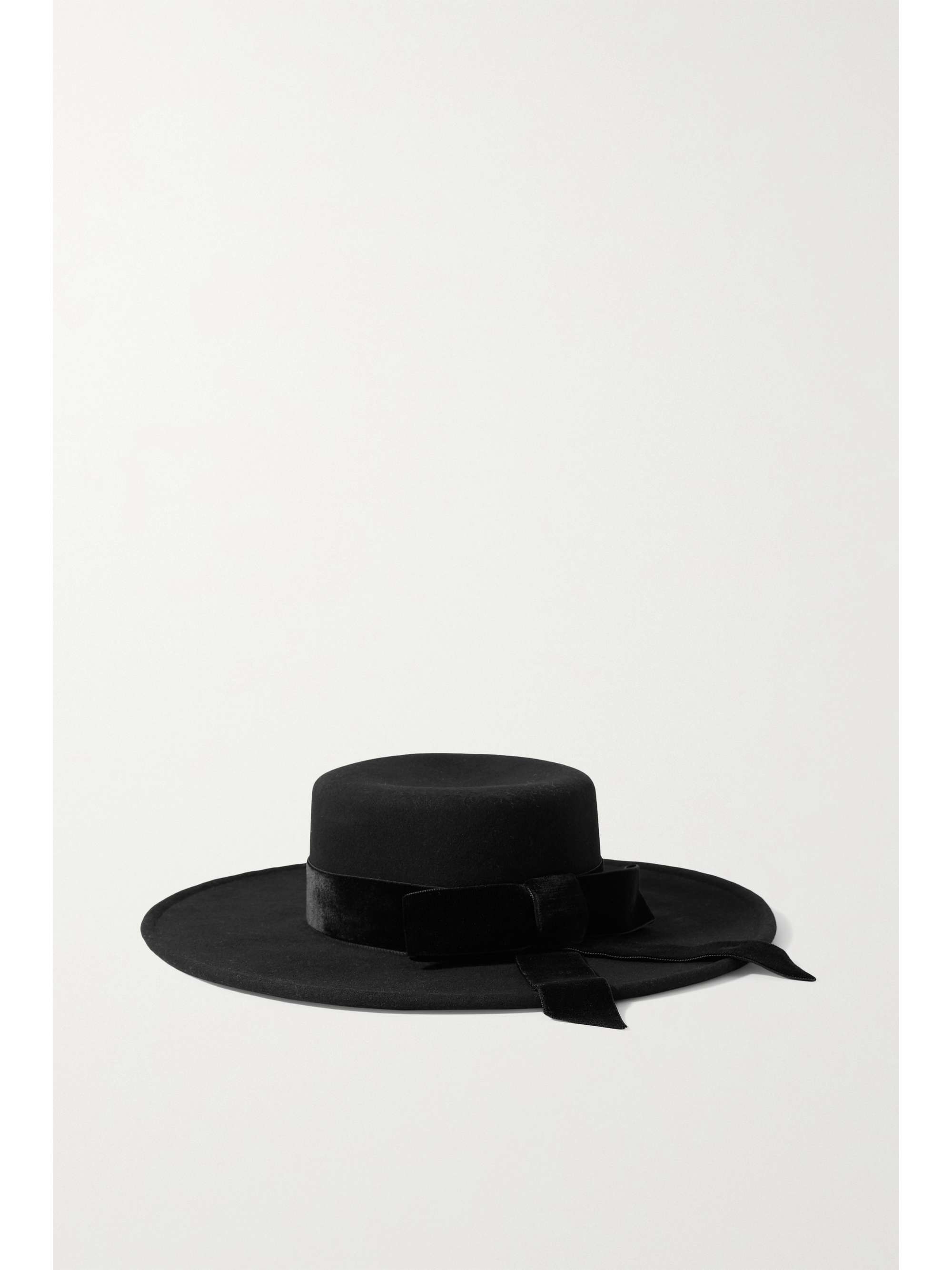 GIGI BURRIS Velvet-trimmed wool-blend felt fedora