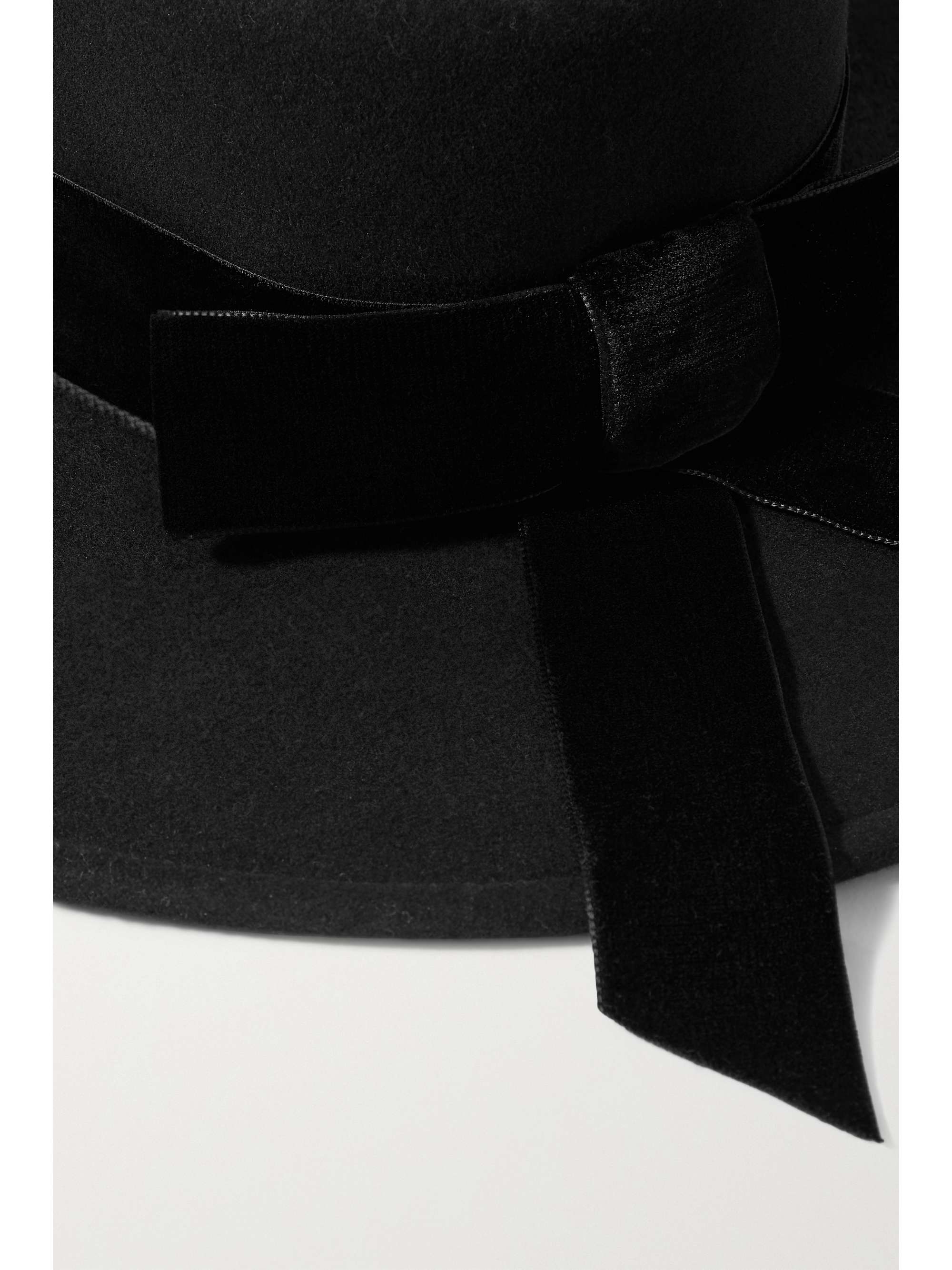 GIGI BURRIS Velvet-trimmed wool-blend felt fedora