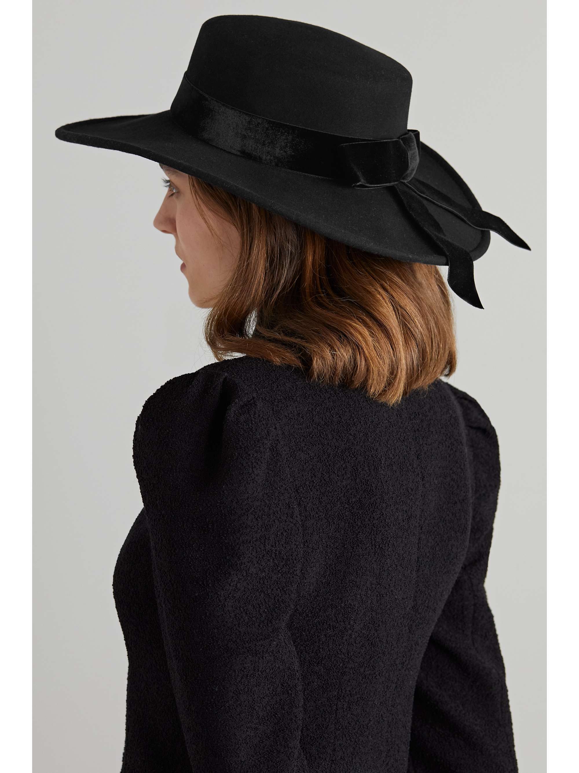 GIGI BURRIS Velvet-trimmed wool-blend felt fedora