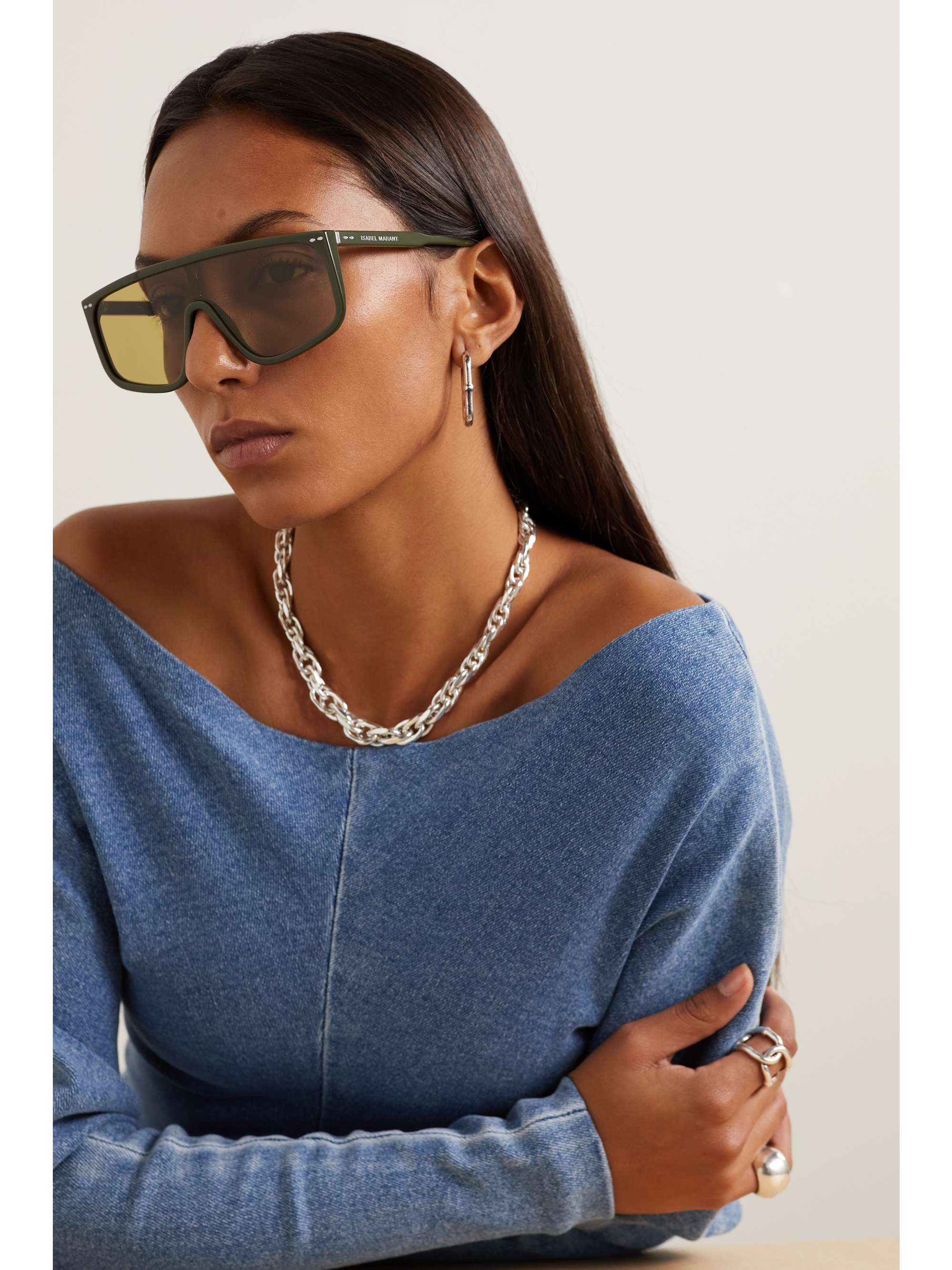 ISABEL MARANT EYEWEAR Oversized D-frame acetate sunglasses