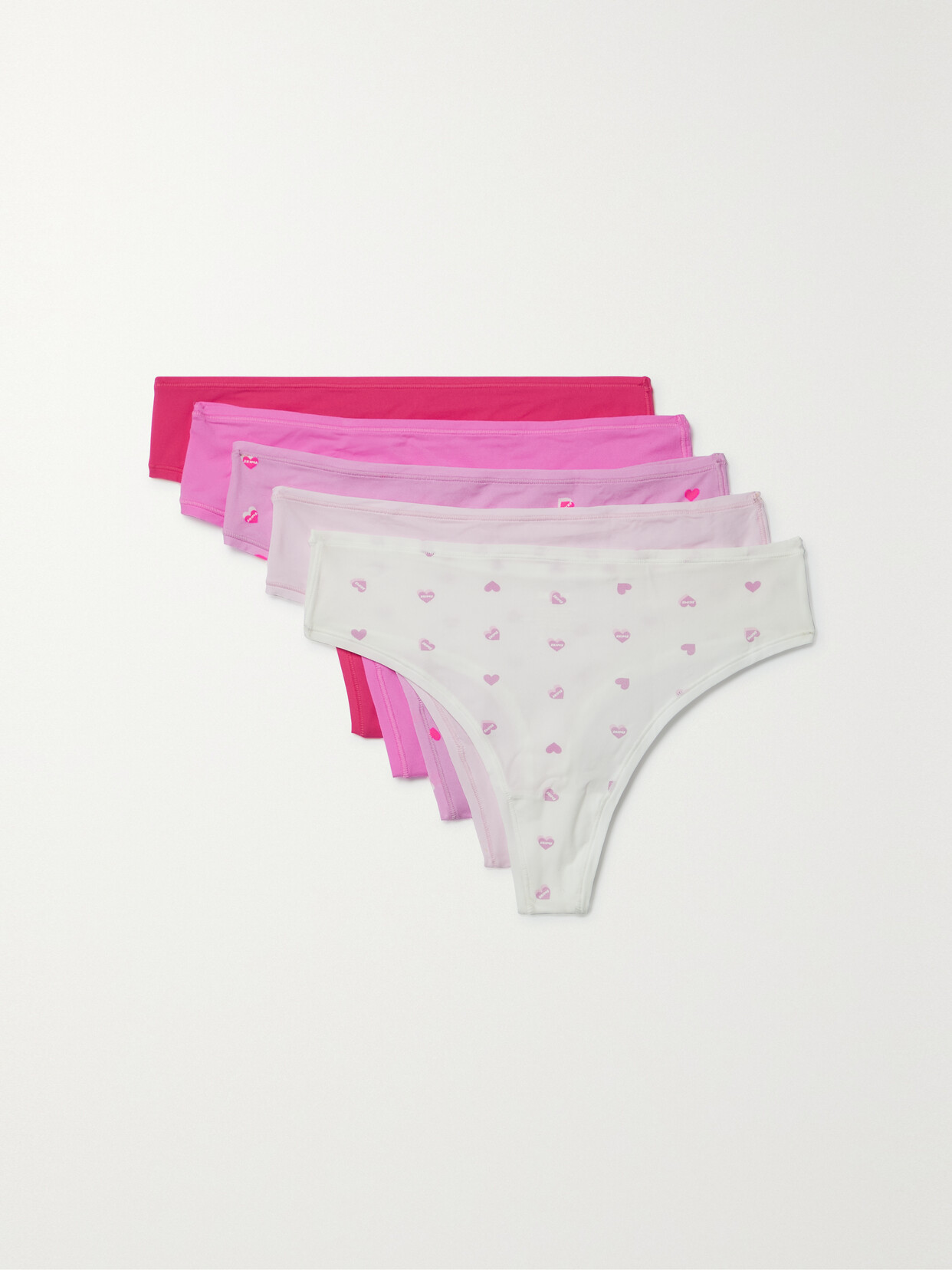 Skims - Fits Everybody Set Of Five Stretch-jersey Thongs - Pink