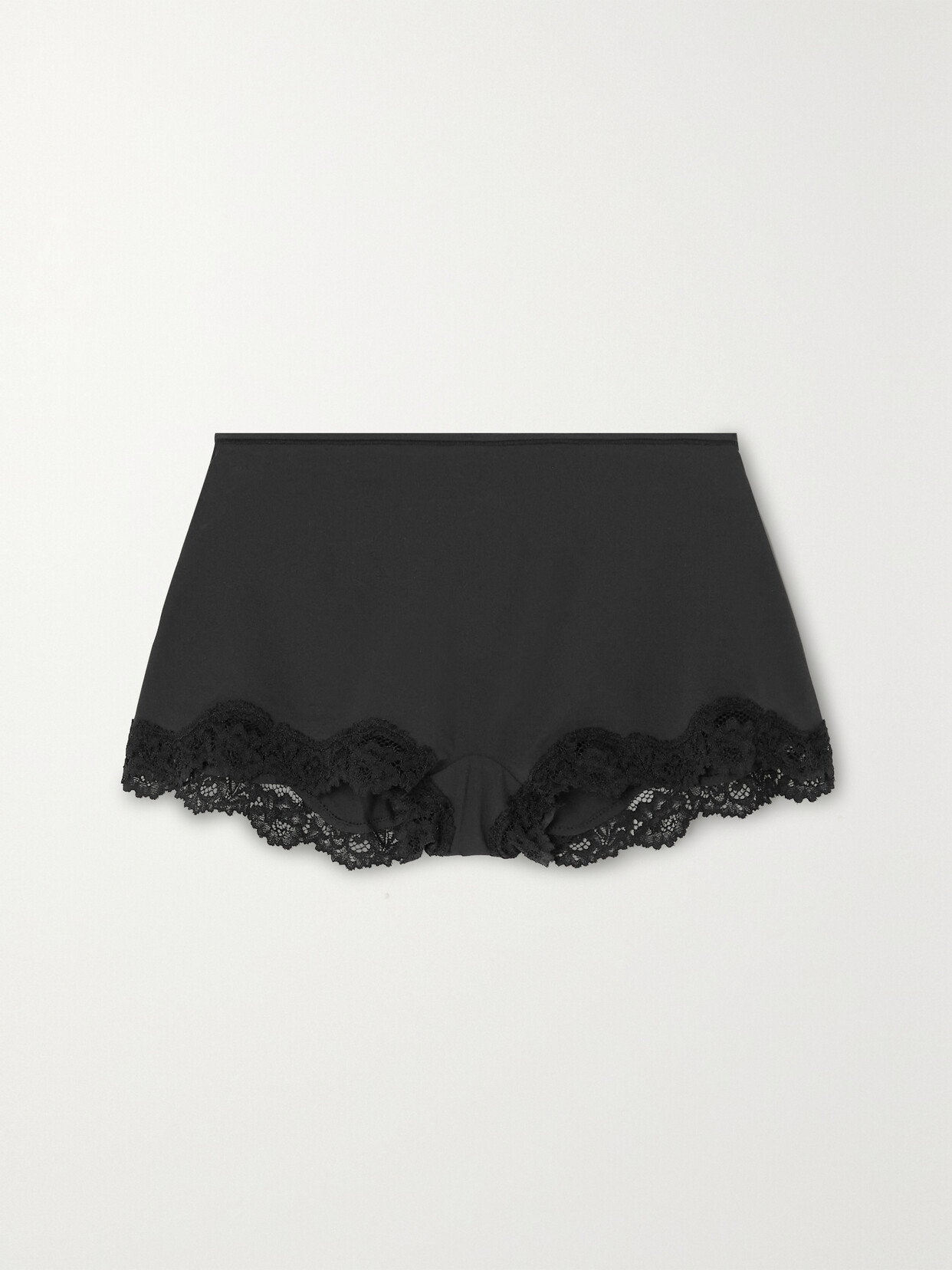 Skims Fits Everybody Lace-trimmed Stretch Boy Shorts - Onyx