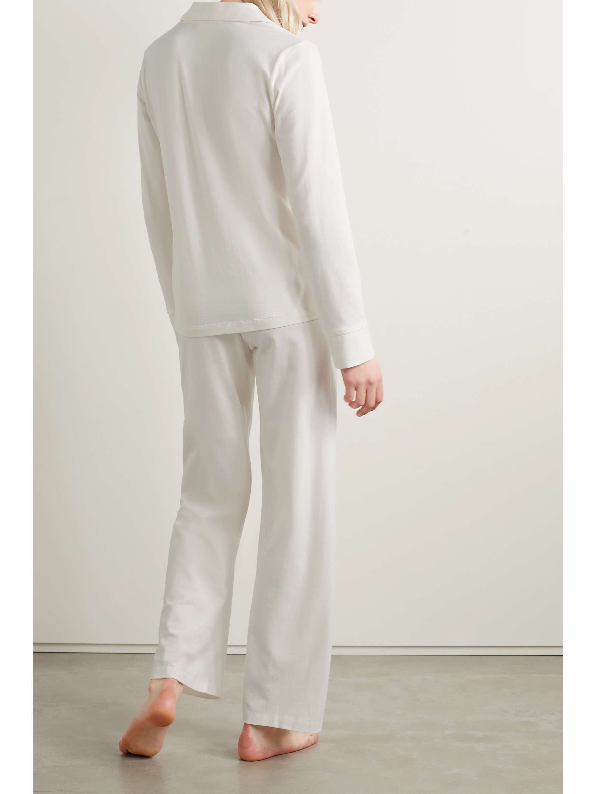 SKIMS Stretchcotton jersey pajama set Marble NETAPORTER