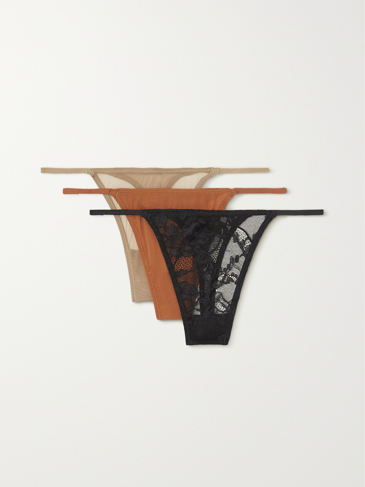 Skims - Set Of Three Thongs - Bronze Multi