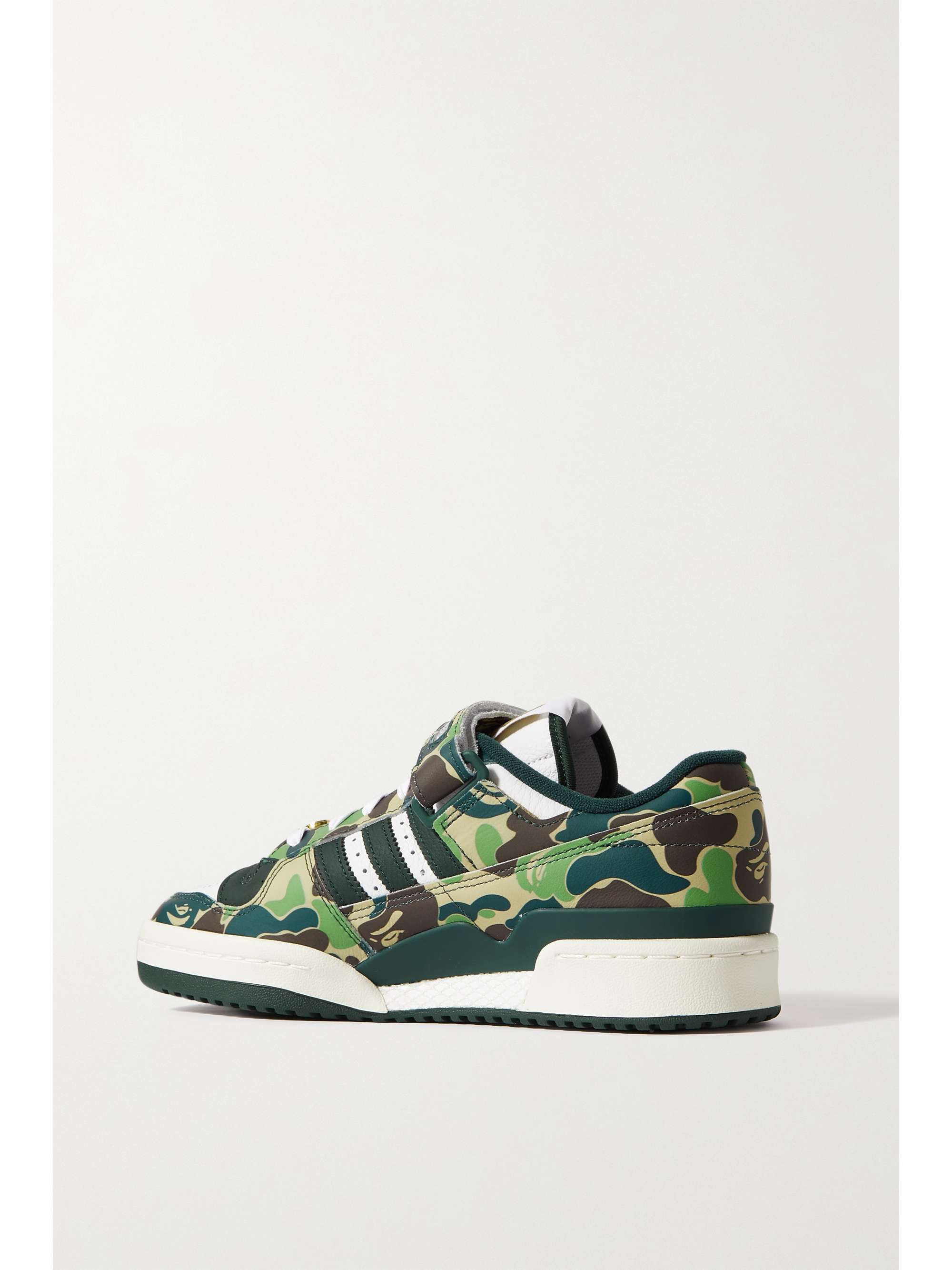 ADIDAS ORIGINALS + BAPE Forum 84 paneled printed leather sneakers