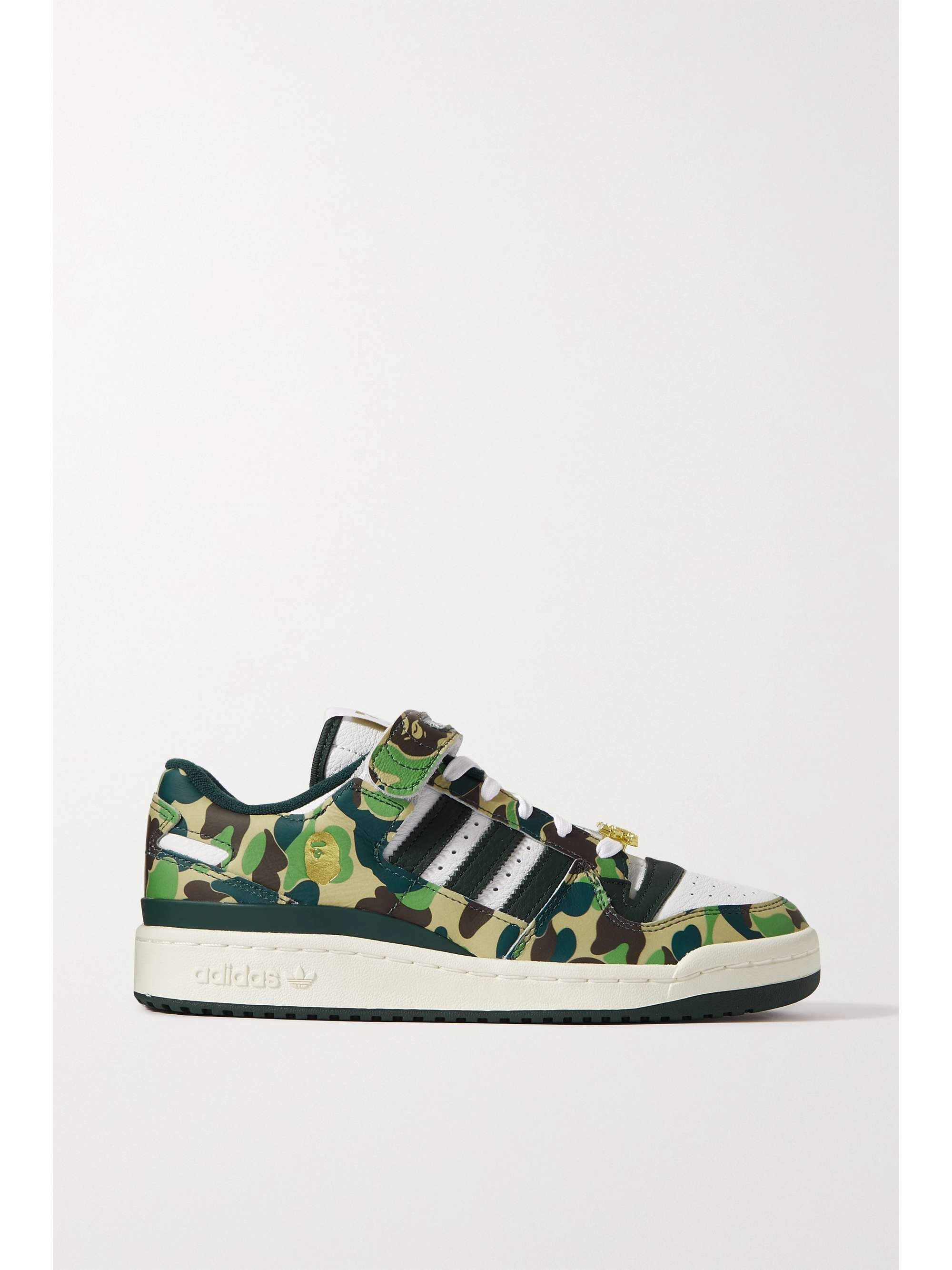 ADIDAS ORIGINALS + BAPE Forum 84 paneled printed leather sneakers |