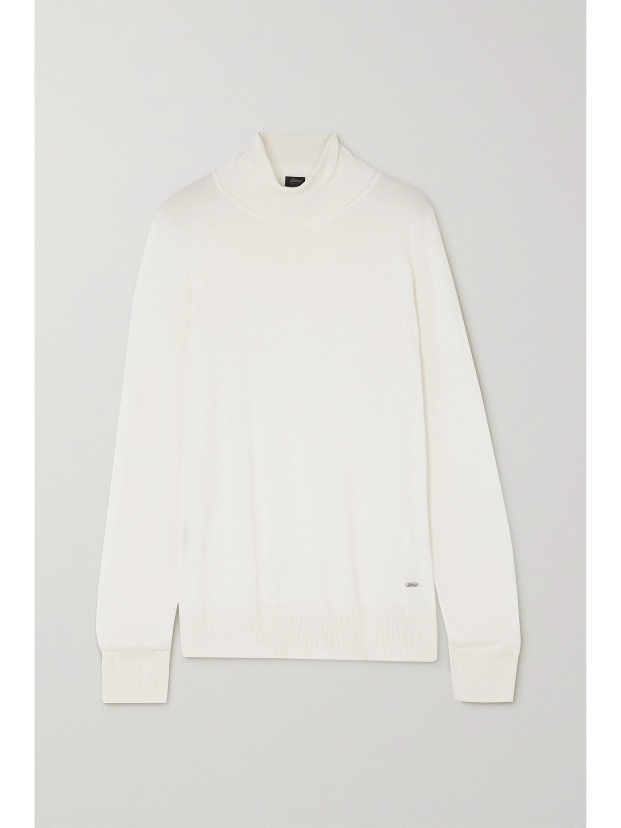 Brioni Cashmere And Silk-blend Turtleneck Sweater - White