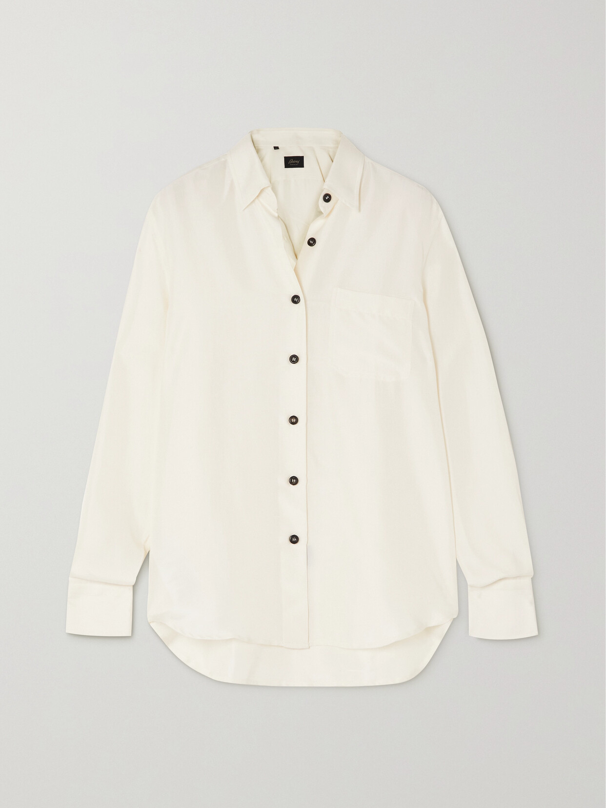 Brioni Silk-shantung Shirt - White