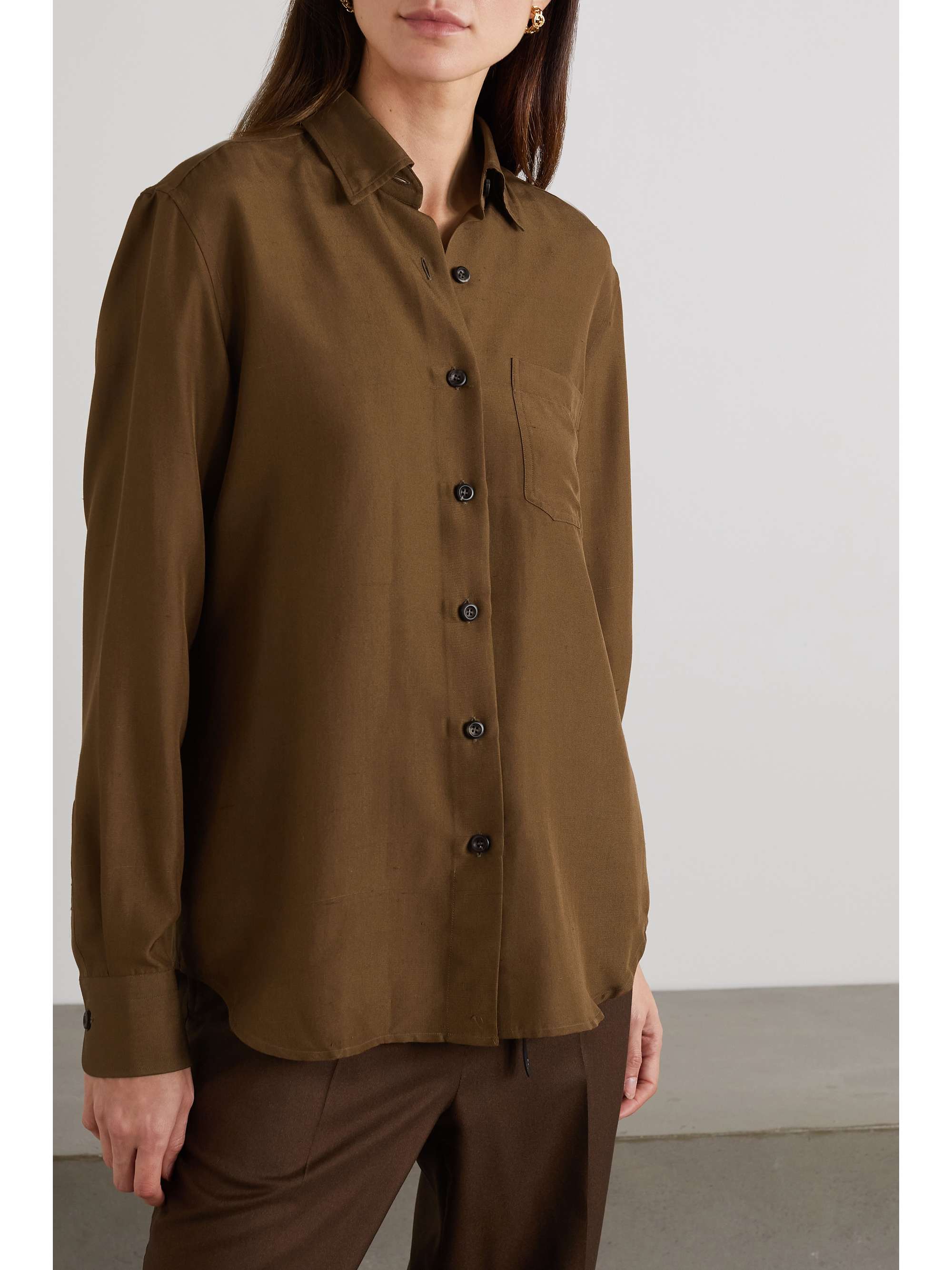 BRIONI Silk-shantung shirt