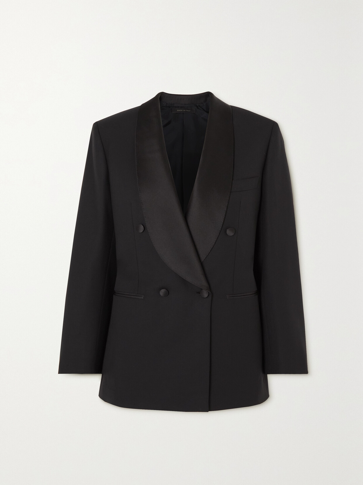 Brioni Double-breasted Satin-trimmed Wool Blazer