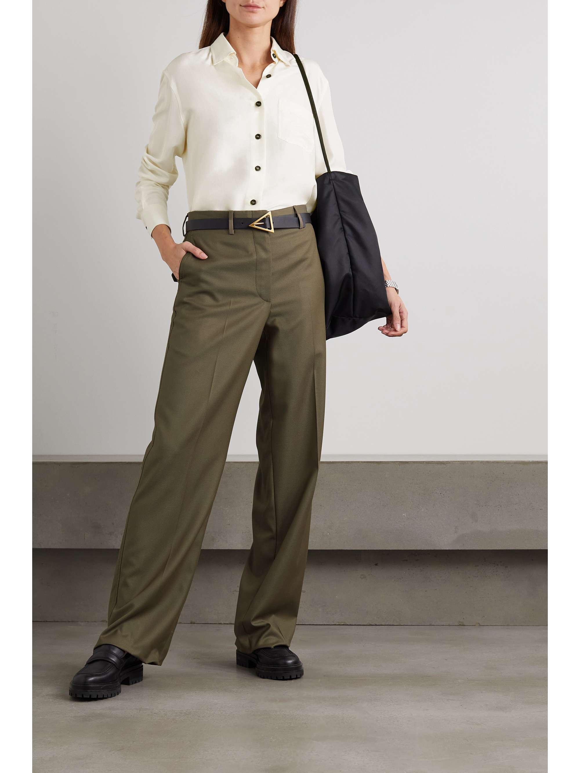 BRIONI Ribbed wool straight-leg pants