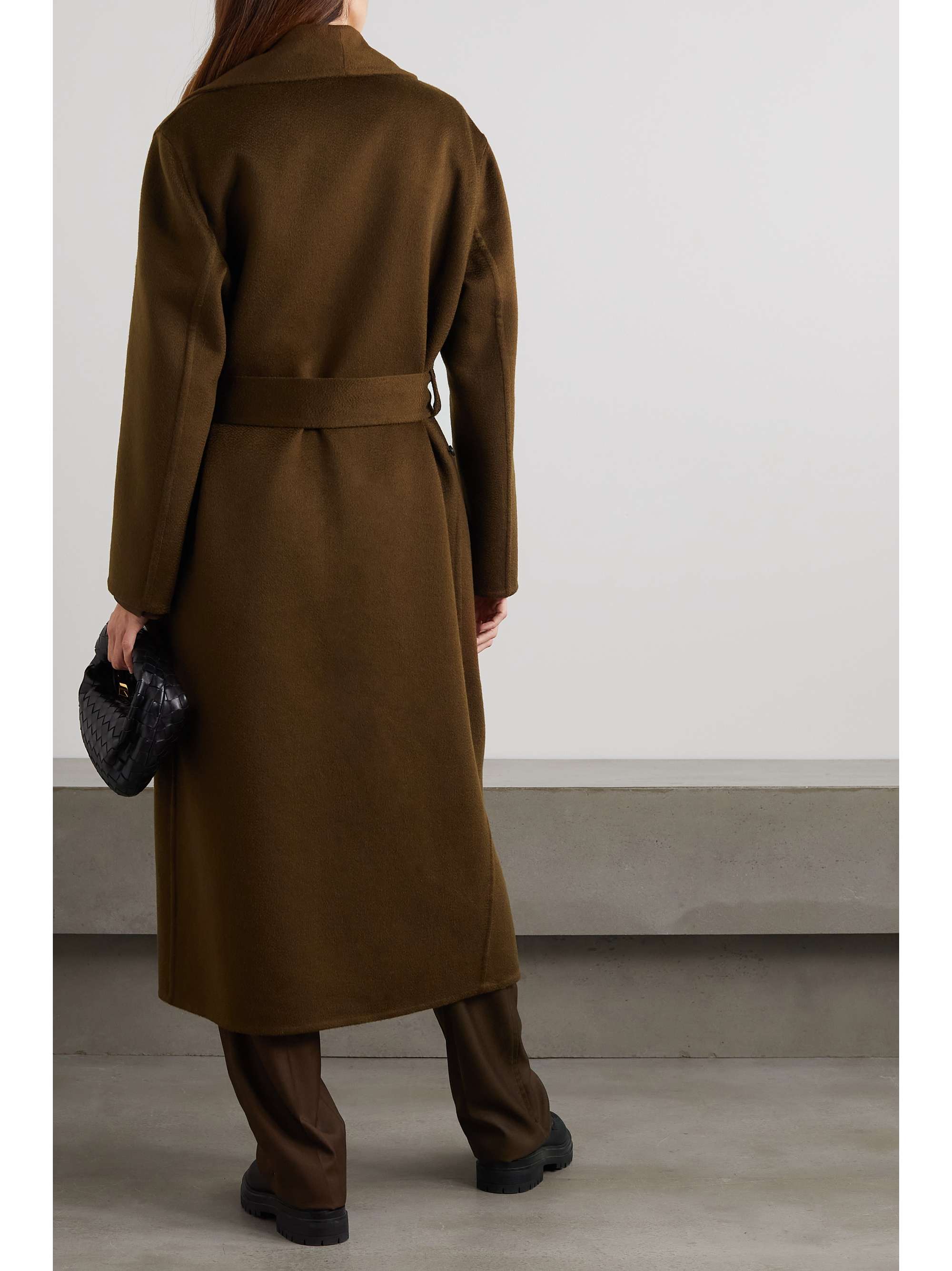 BRIONI Belted brushed-cashmere coat