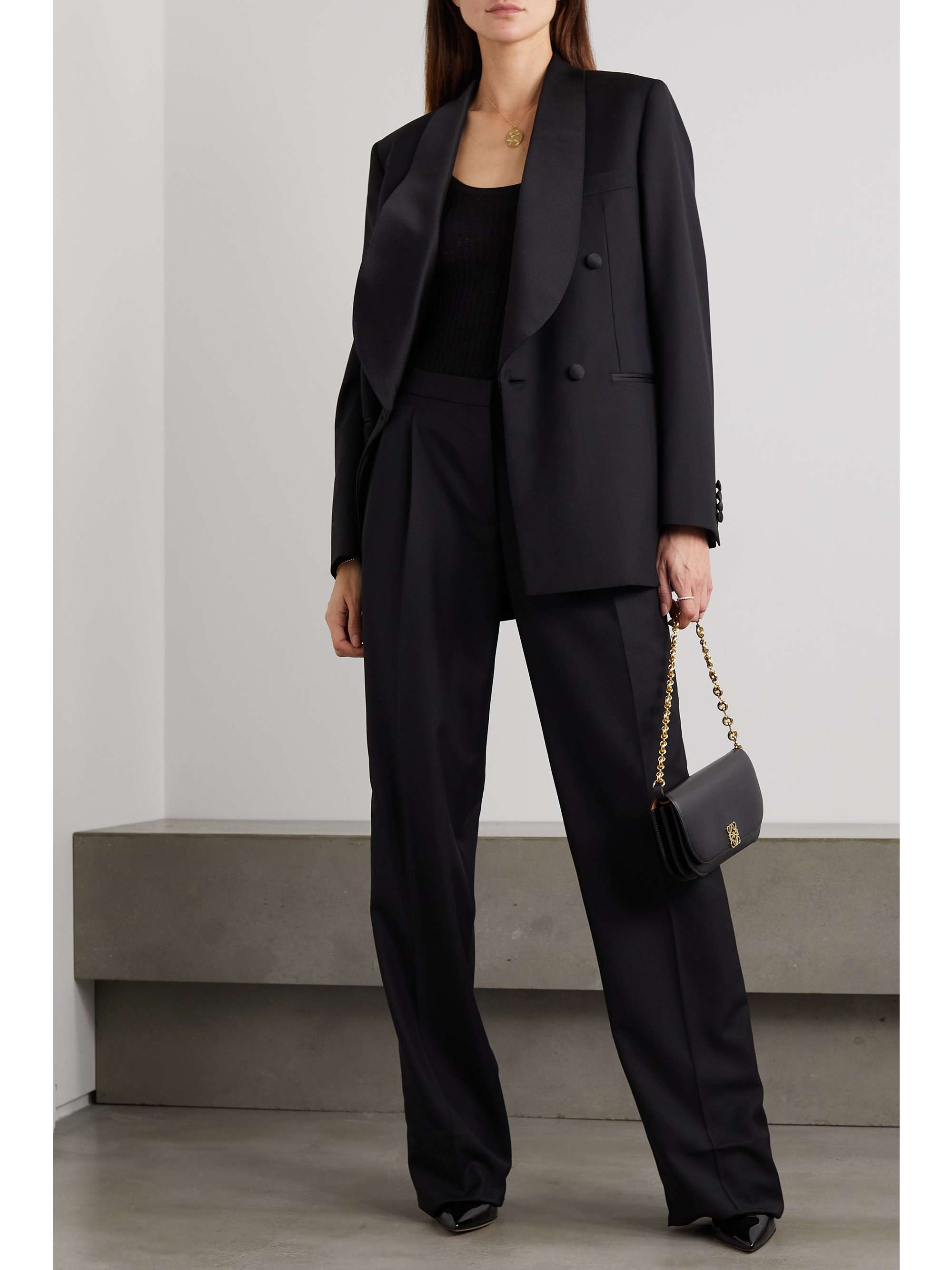 BRIONI Baretha 拼接羊毛直筒裤