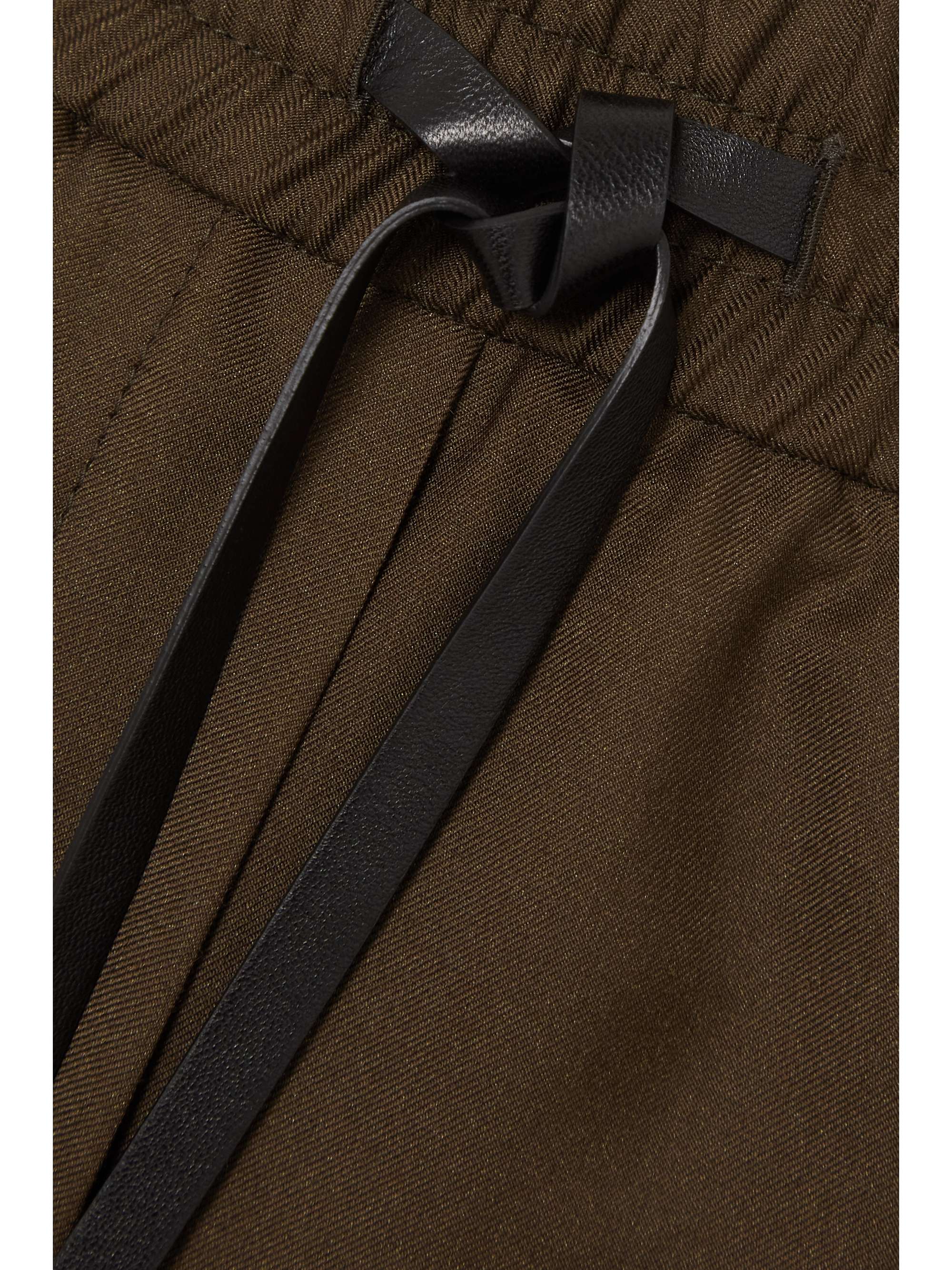 BRIONI 皮革边饰羊毛直筒裤