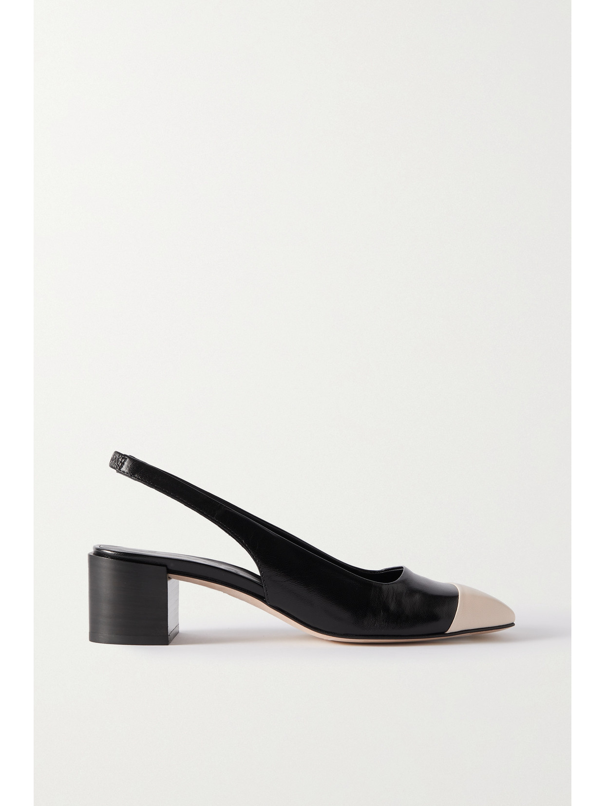 Aeyde Alessia Two-tone Leather Slingback Pumps In Black_latte