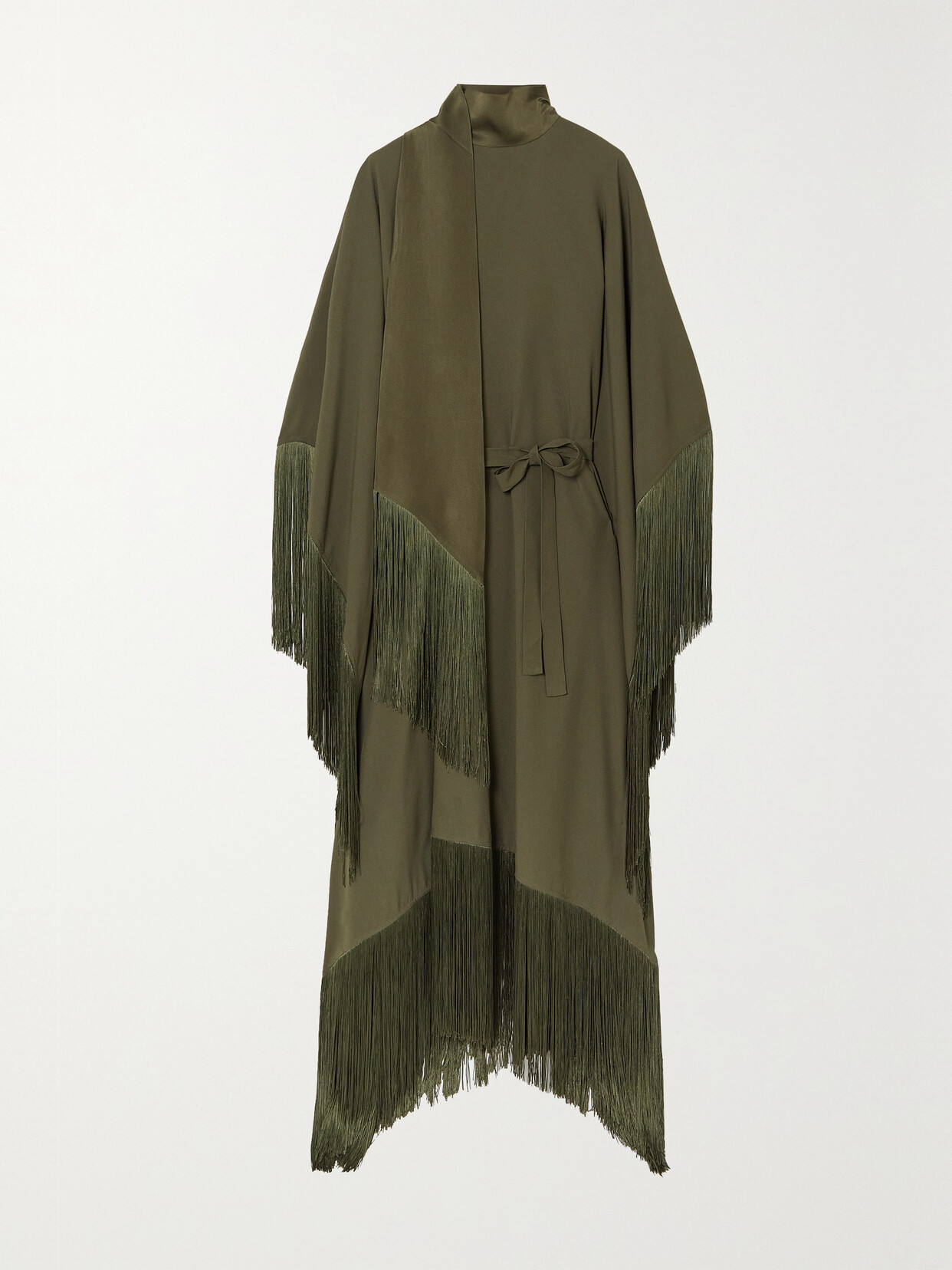 Taller Marmo - Mrs Ross Belted Fringed Crepe Kaftan - Green