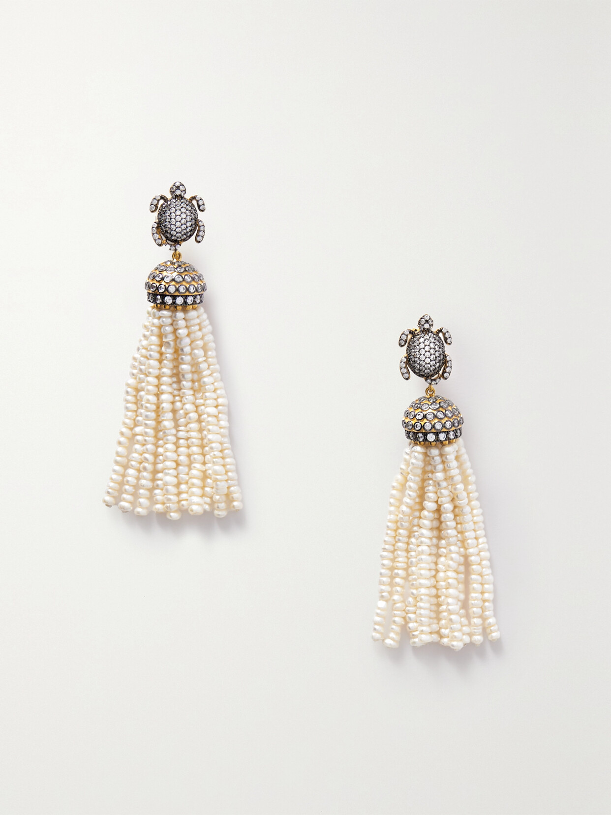 Begüm Khan - Serdarino Gold-plated Cubic Zirconia And Pearl Earrings - White