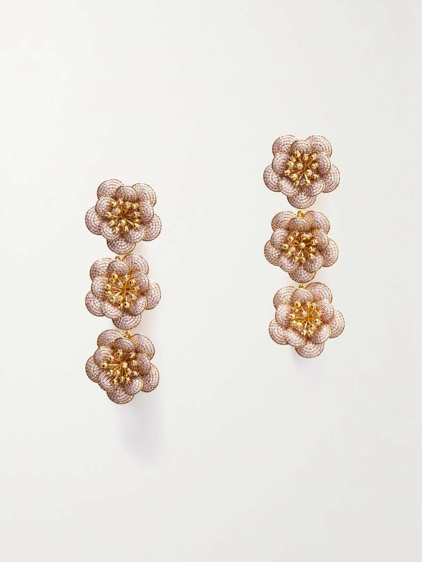 Begüm Khan Shalimar Gold-plated Crystal Clip Earrings