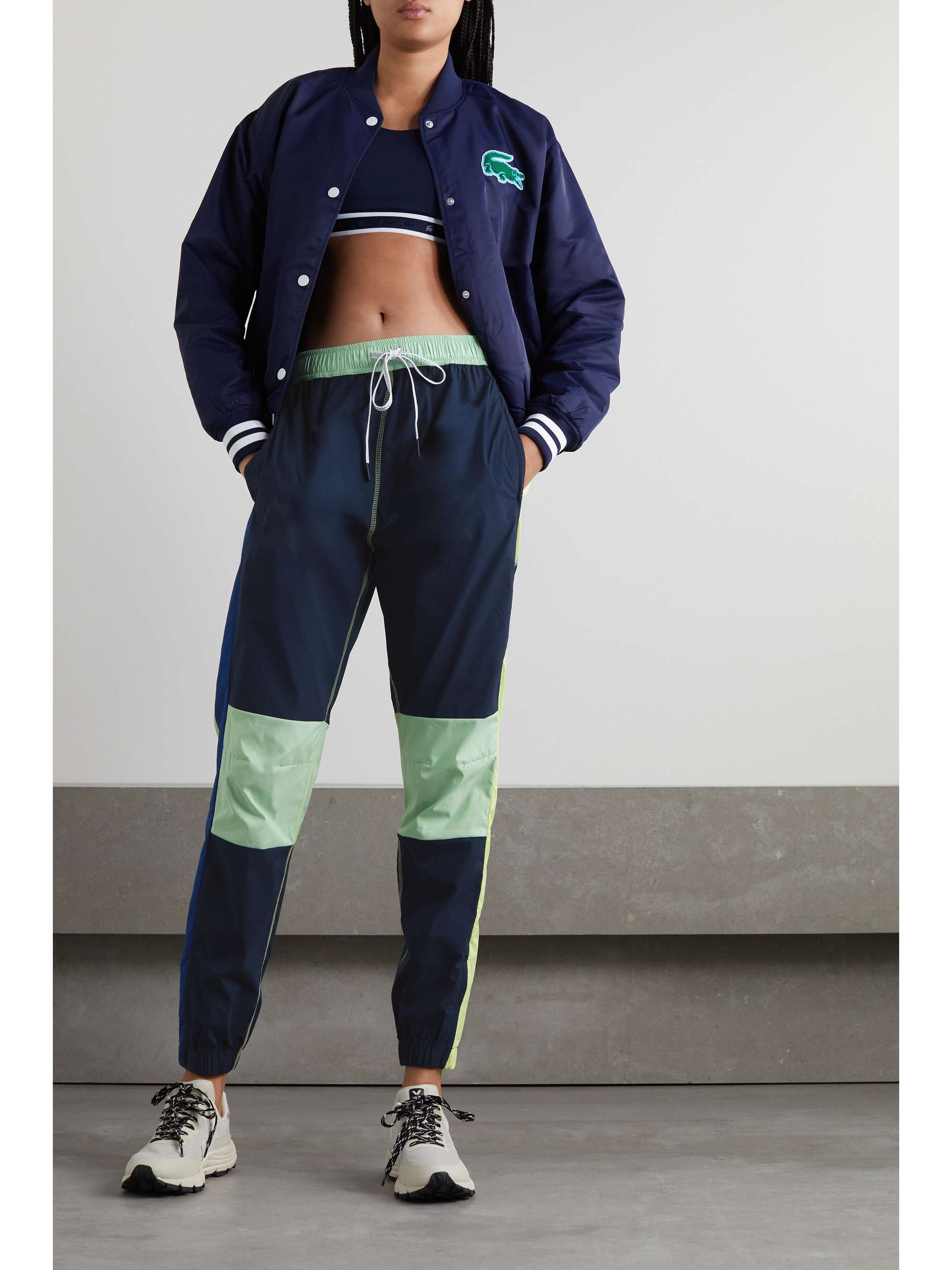 LACOSTE Color-block shell track pants