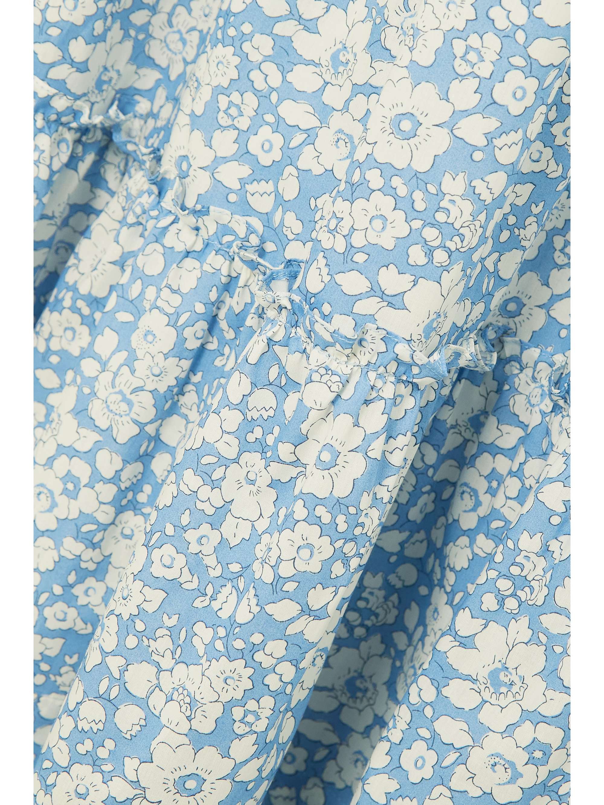 HORROR VACUI Isa scalloped tiered floral-print cotton midi dress