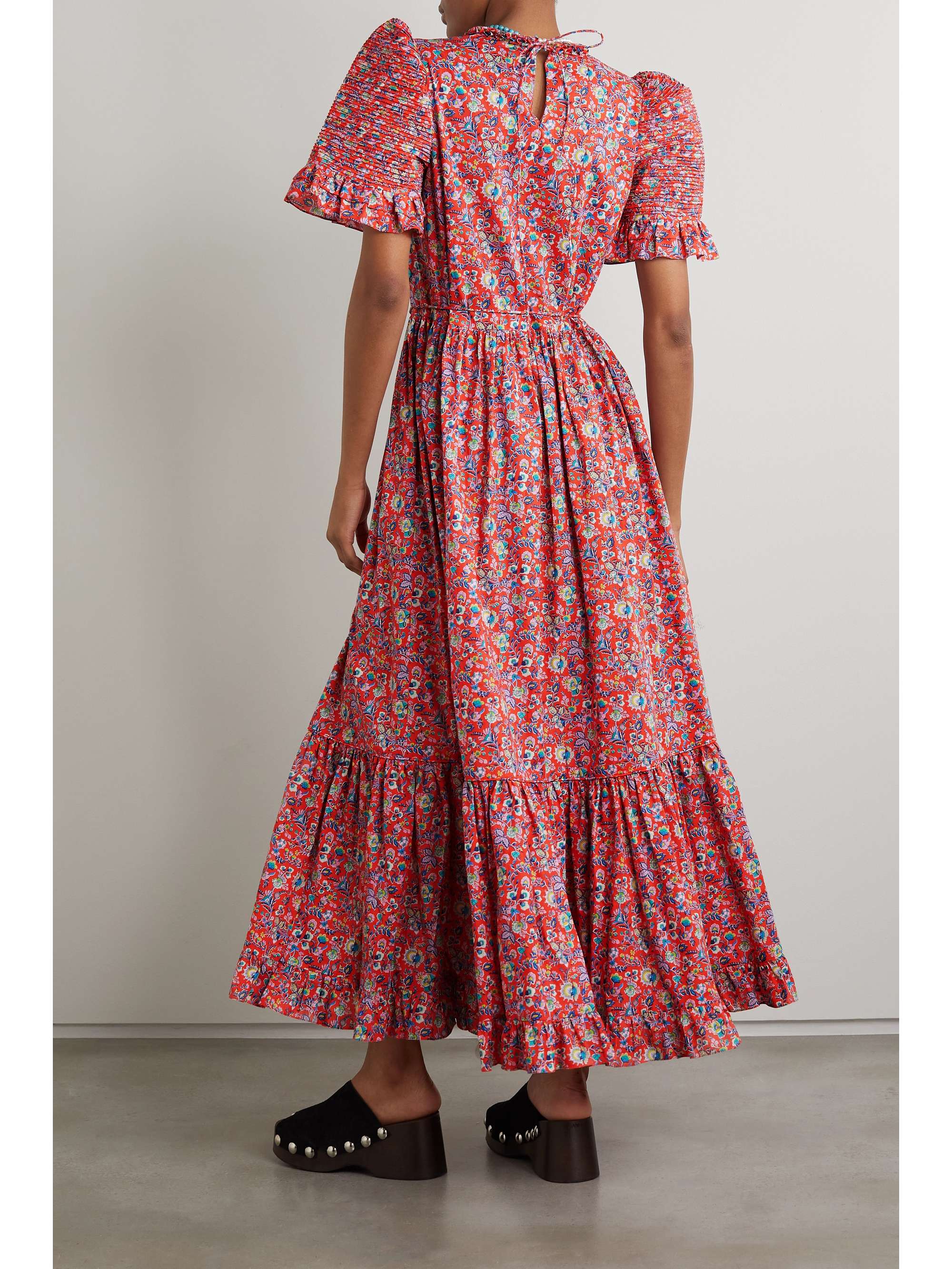 HORROR VACUI Pari Maxikleid aus Baumwolle mit Blumenprint und Rüschen