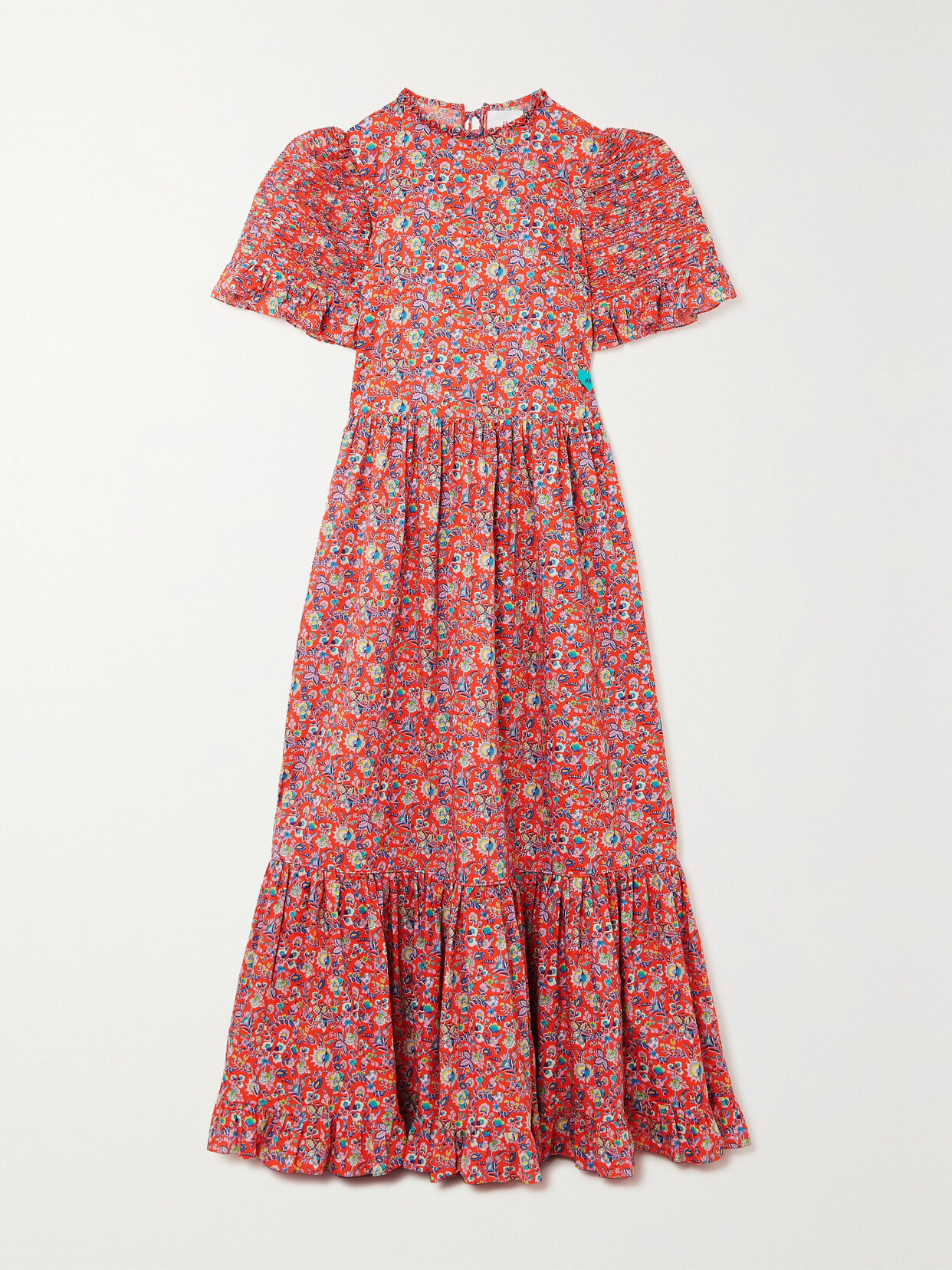 Horror Vacui - Pari Ruffled Floral-print Cotton Maxi Dress - Pink