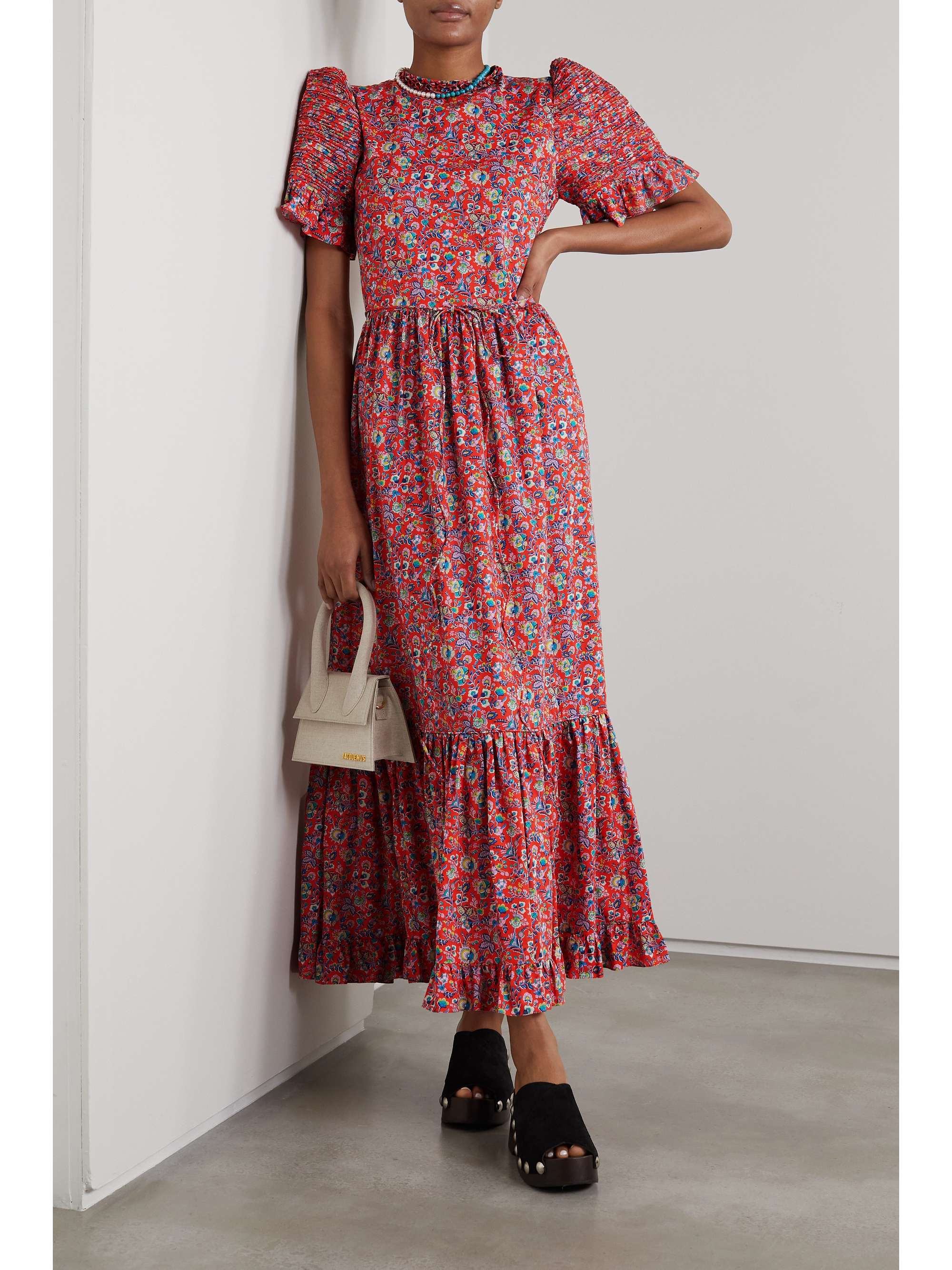 HORROR VACUI Pari Maxikleid aus Baumwolle mit Blumenprint und Rüschen