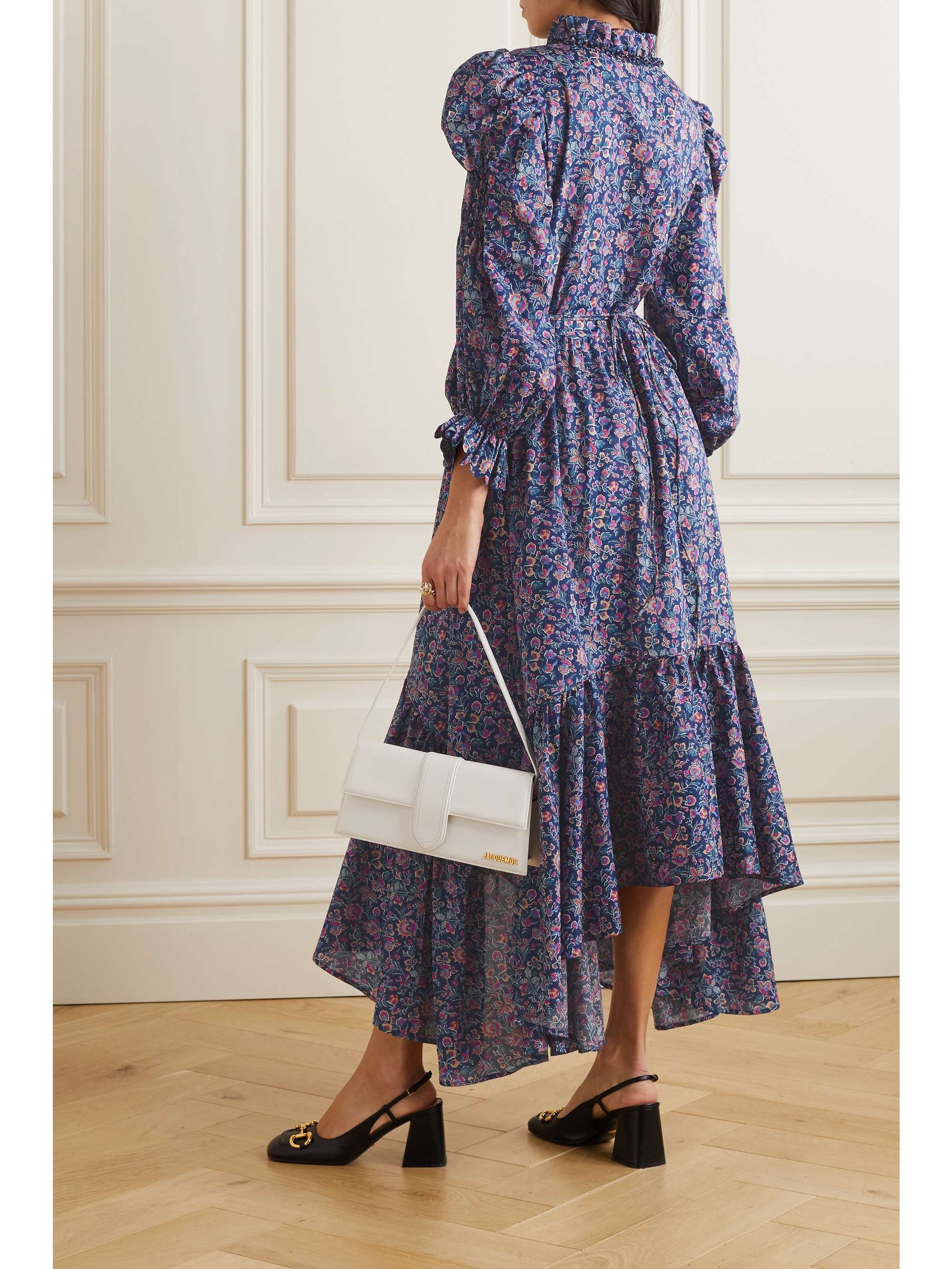 HORROR VACUI Mafalda asymmetric floral-print cotton-poplin midi dress