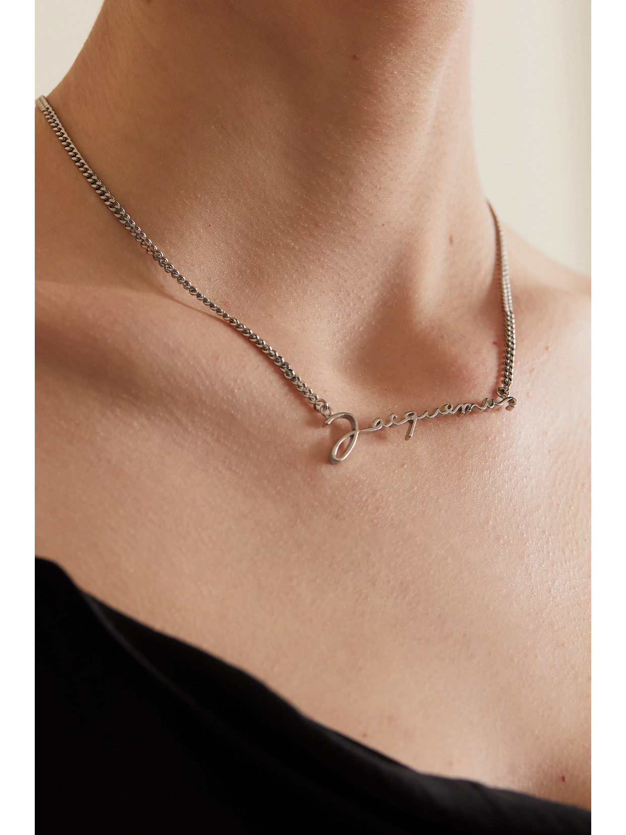 Shop Jacquemus La Chaine Silver-tone Necklace