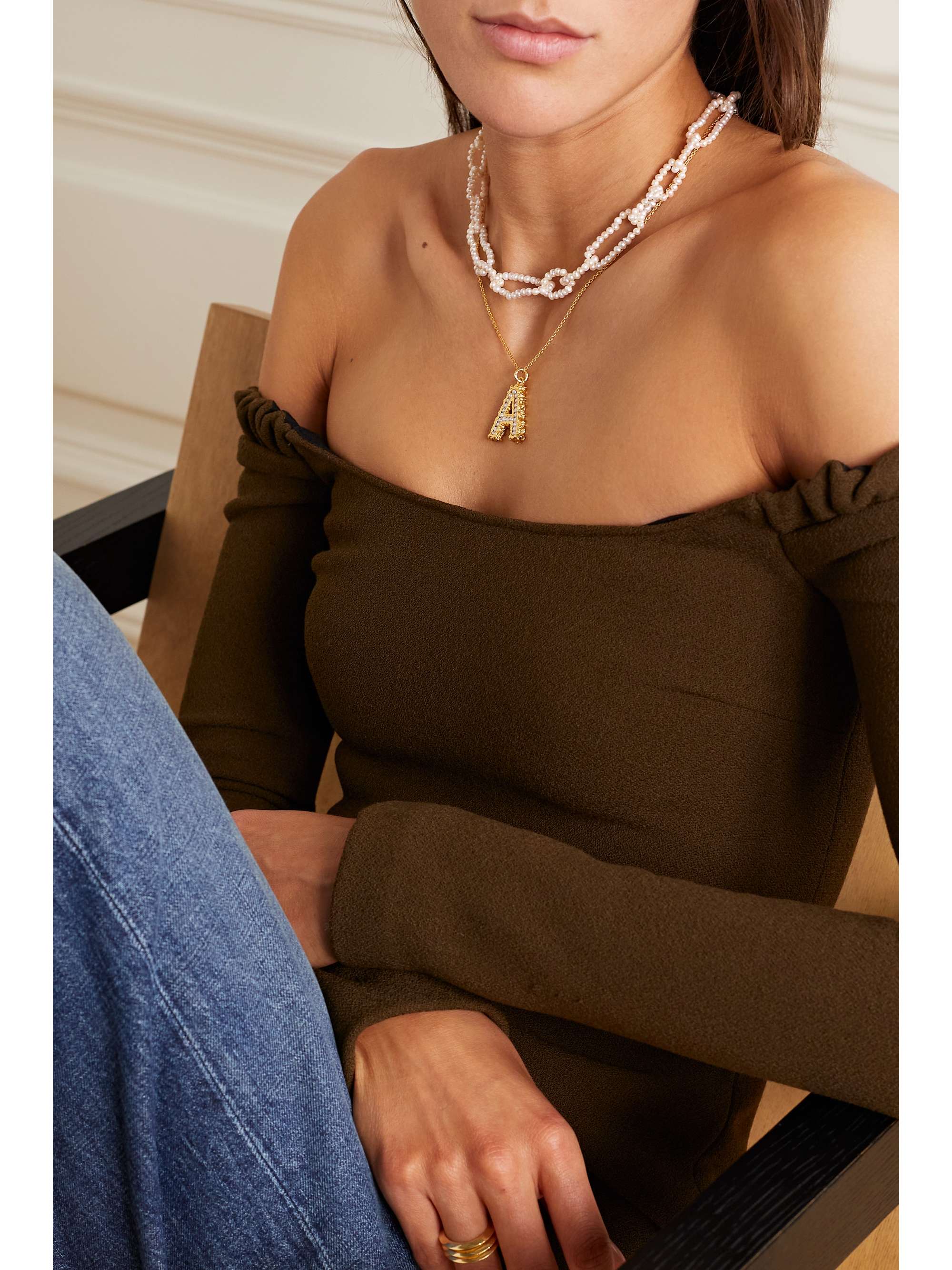 PACHAREE Gold-plated pearl necklace