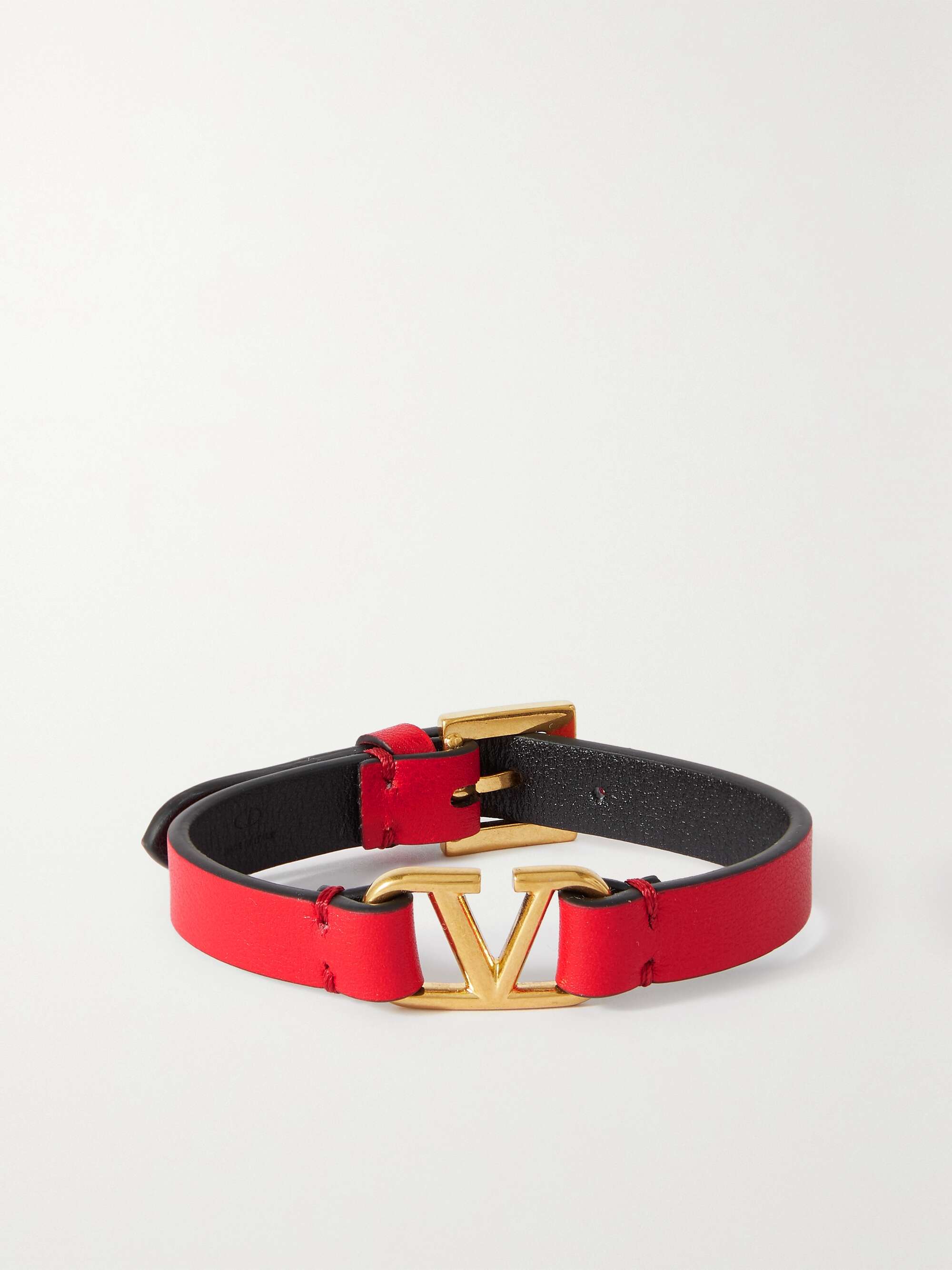 Valentino Garavani Vlogo Leather Bracelet