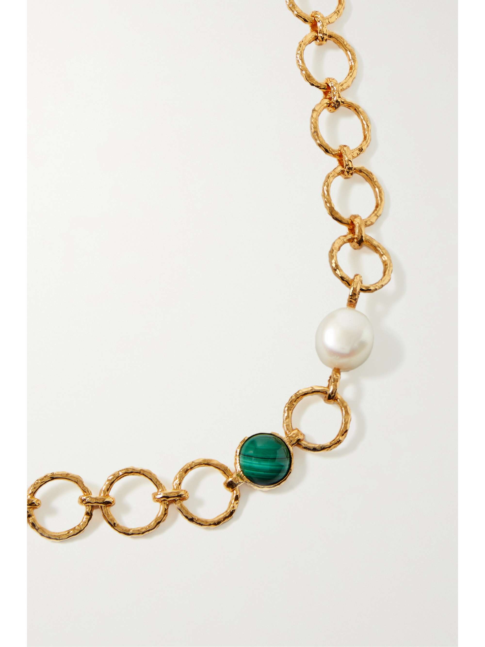 PACHAREE Byzen gold-plated, malachite and pearl choker